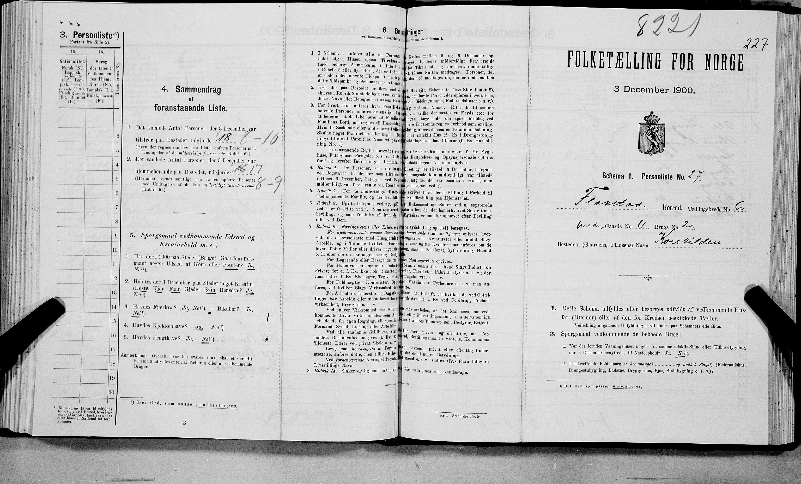 SAT, Folketelling 1900 for 1859 Flakstad herred, 1900, s. 717