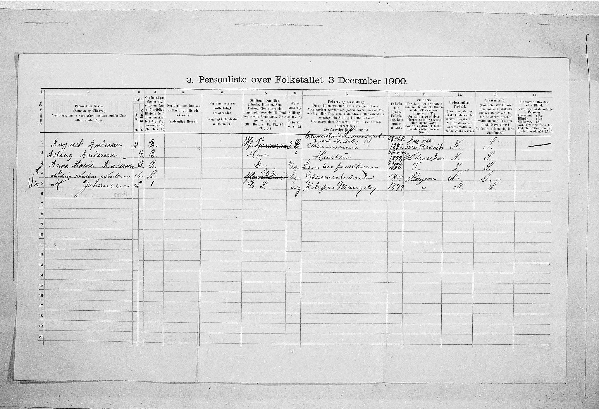 SAO, Folketelling 1900 for 0301 Kristiania kjøpstad, 1900, s. 108522