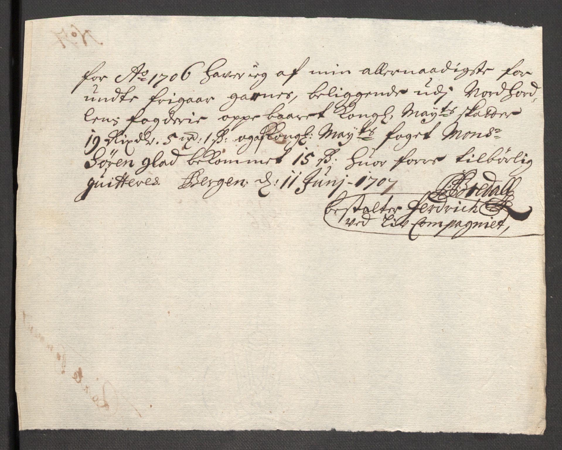 Rentekammeret inntil 1814, Reviderte regnskaper, Fogderegnskap, RA/EA-4092/R51/L3188: Fogderegnskap Nordhordland og Voss, 1706-1707, s. 35