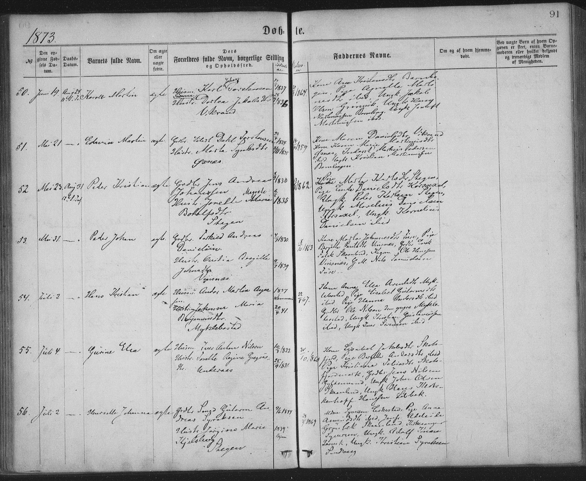 Ministerialprotokoller, klokkerbøker og fødselsregistre - Nordland, AV/SAT-A-1459/855/L0801: Ministerialbok nr. 855A09, 1864-1874, s. 91