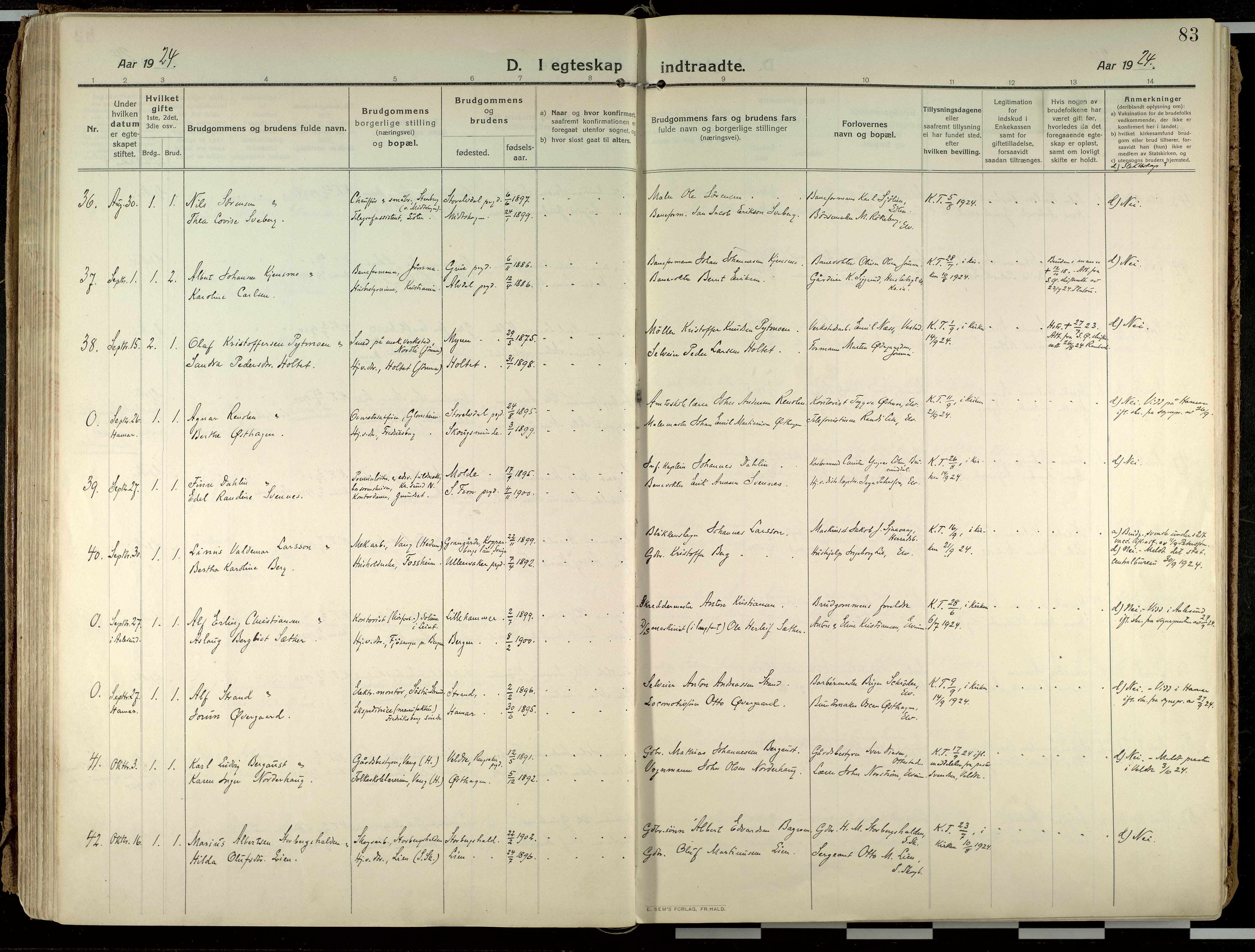 Elverum prestekontor, AV/SAH-PREST-044/H/Ha/Haa/L0021: Ministerialbok nr. 21, 1913-1928, s. 83