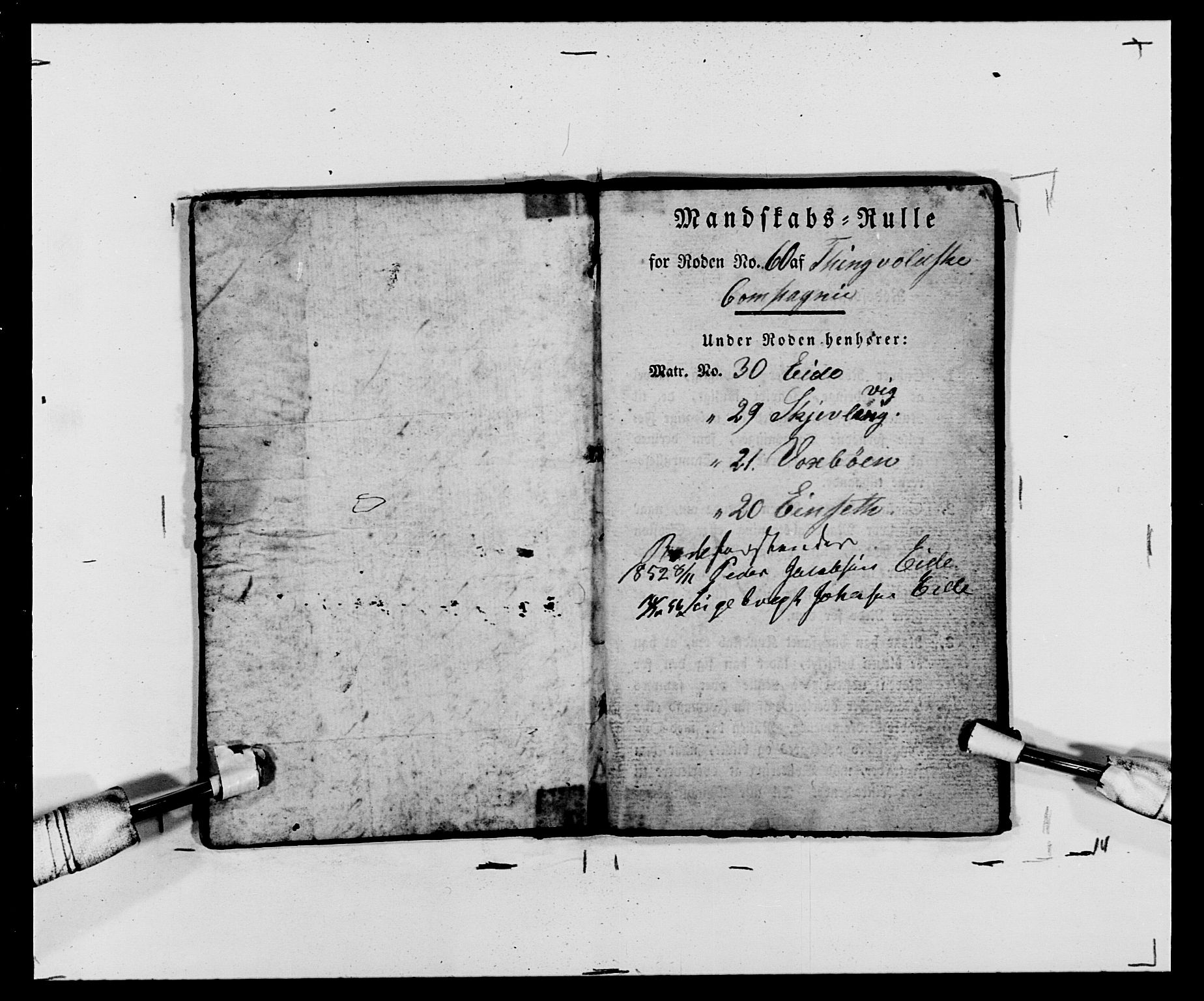 Generalitets- og kommissariatskollegiet, Det kongelige norske kommissariatskollegium, AV/RA-EA-5420/E/Eh/L0120: Tingvollske kompani, 1850-1870, s. 225