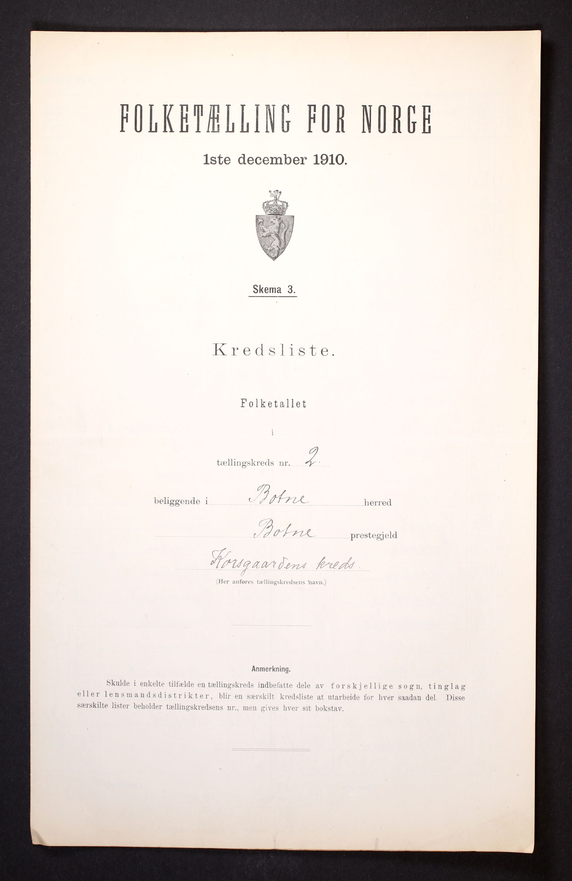 RA, Folketelling 1910 for 0715 Botne herred, 1910, s. 7
