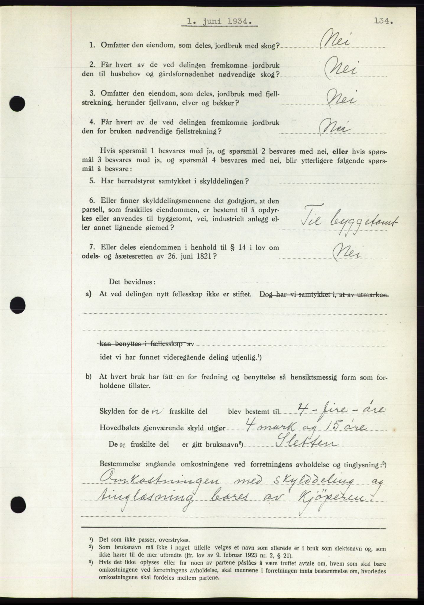 Romsdal sorenskriveri, AV/SAT-A-4149/1/2/2C/L0065: Pantebok nr. 59, 1934-1934, Tingl.dato: 01.06.1934