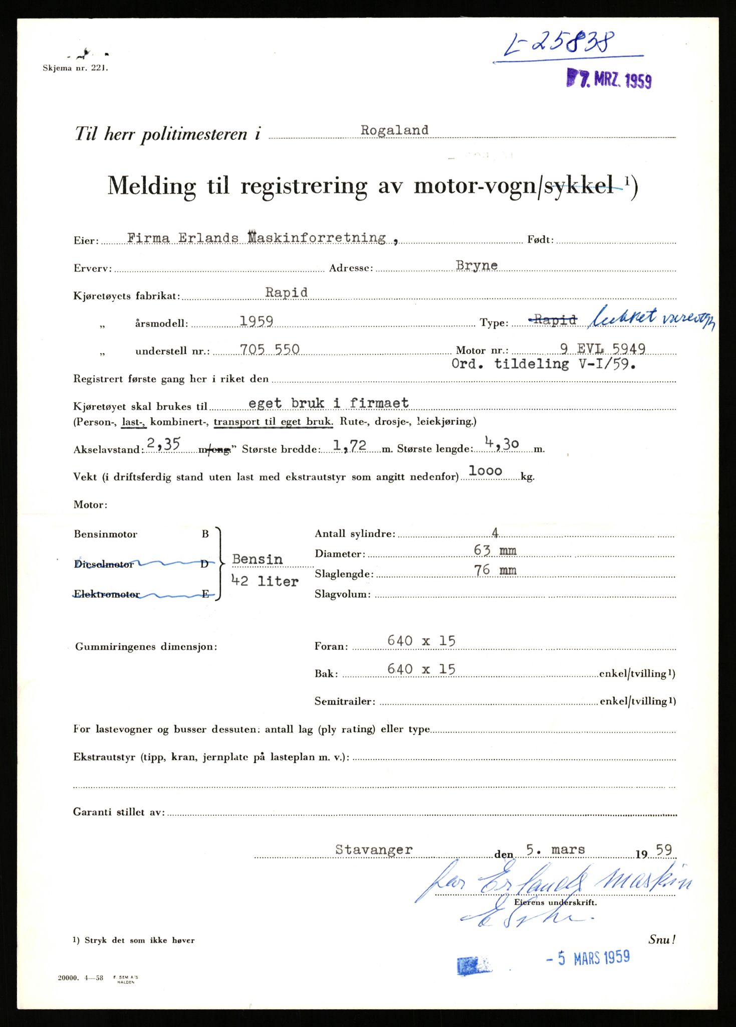 Stavanger trafikkstasjon, AV/SAST-A-101942/0/F/L0043: L-25300 - L-26299, 1930-1971, s. 1035