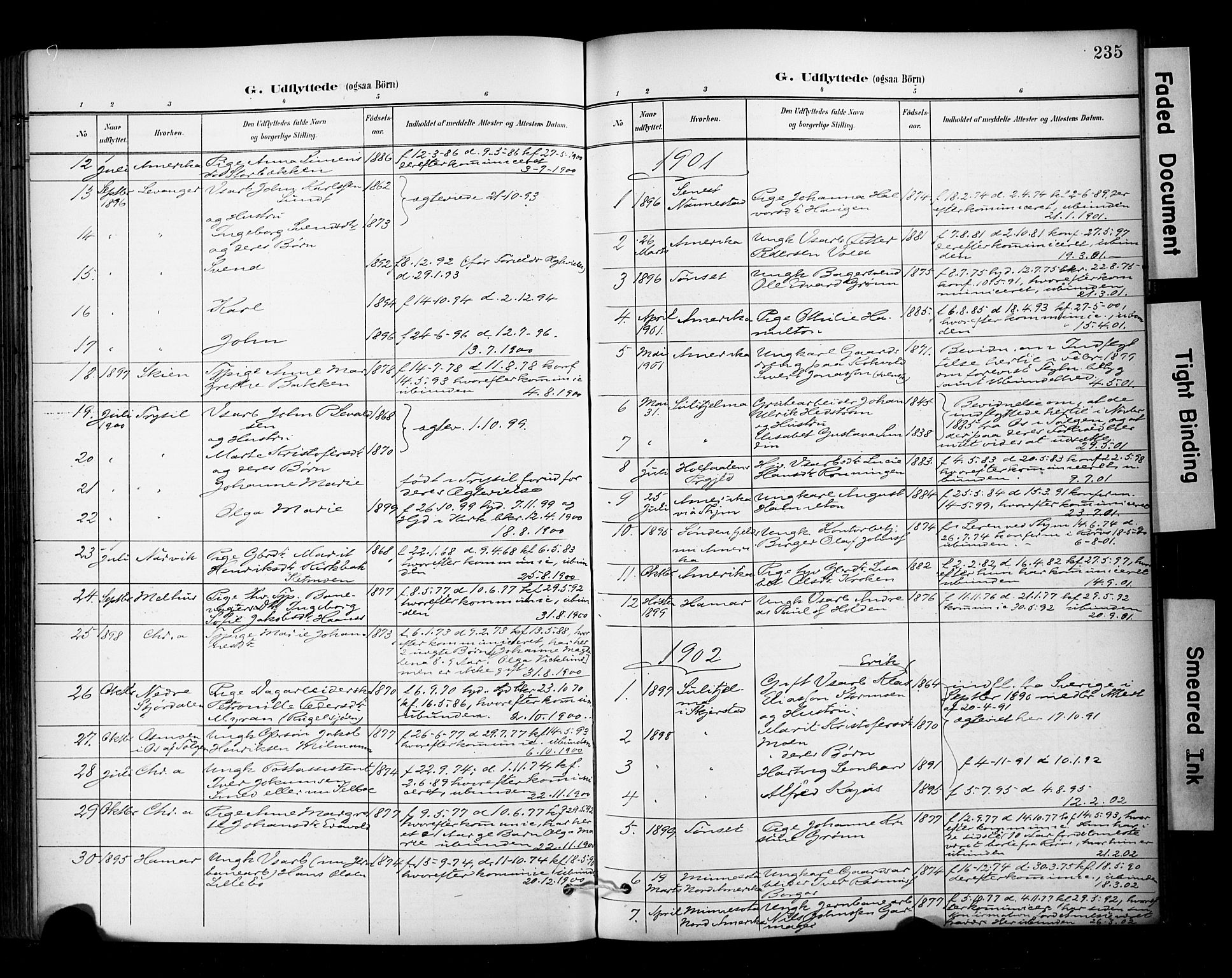 Ministerialprotokoller, klokkerbøker og fødselsregistre - Sør-Trøndelag, AV/SAT-A-1456/681/L0936: Ministerialbok nr. 681A14, 1899-1908, s. 235