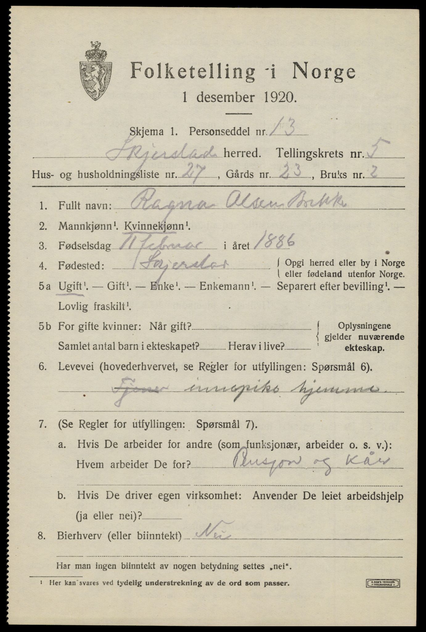 SAT, Folketelling 1920 for 1842 Skjerstad herred, 1920, s. 2111