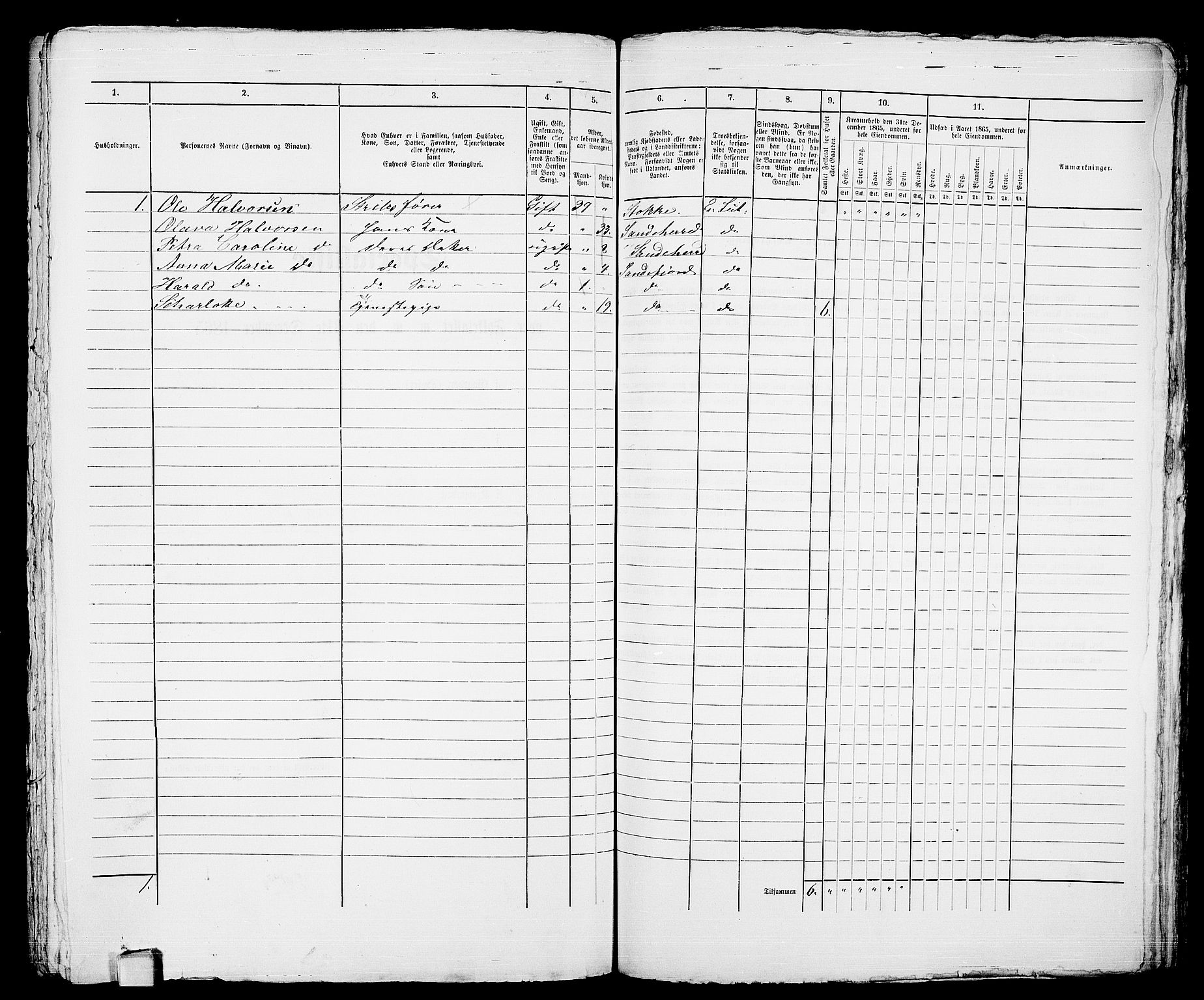 RA, Folketelling 1865 for 0706B Sandeherred prestegjeld, Sandefjord kjøpstad, 1865, s. 480