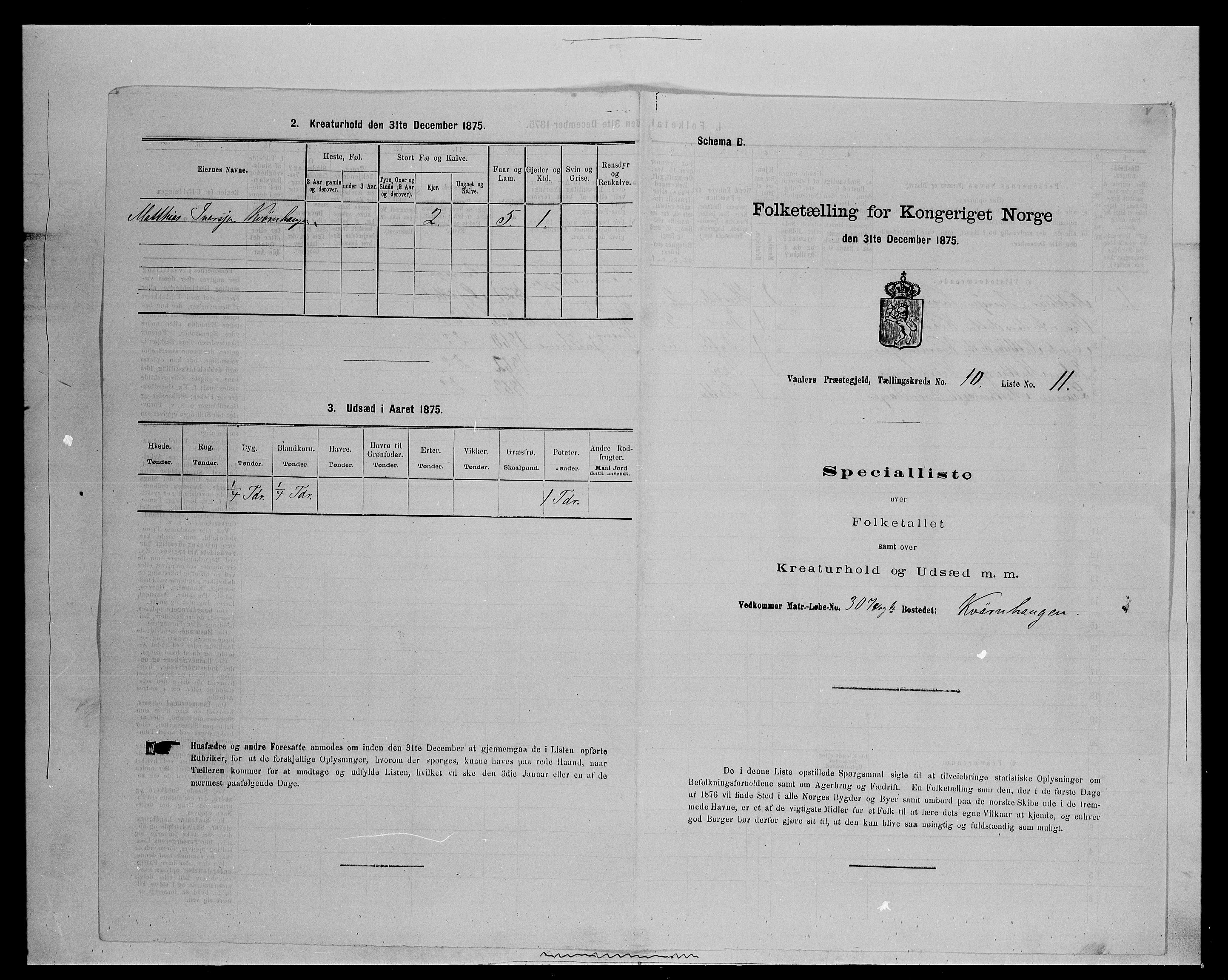 SAH, Folketelling 1875 for 0426P Våler prestegjeld (Hedmark), 1875, s. 1310