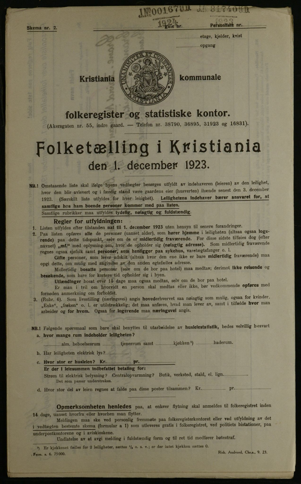 OBA, Kommunal folketelling 1.12.1923 for Kristiania, 1923, s. 109774