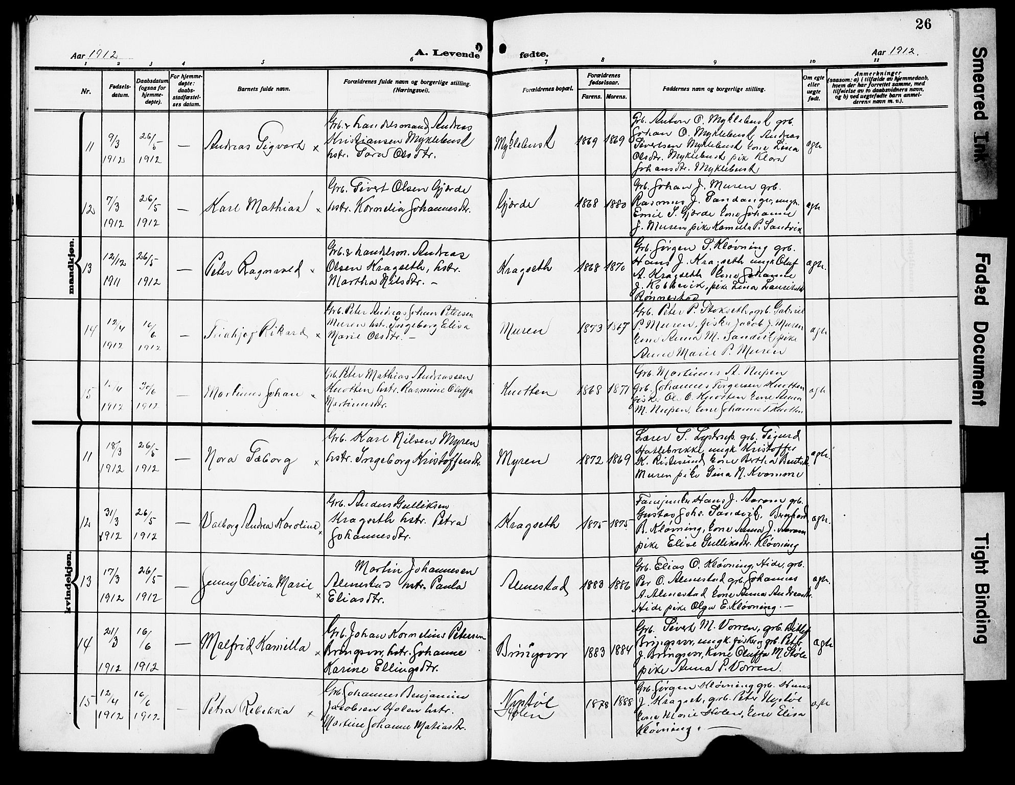 Ministerialprotokoller, klokkerbøker og fødselsregistre - Møre og Romsdal, AV/SAT-A-1454/503/L0050: Klokkerbok nr. 503C05, 1909-1922, s. 26