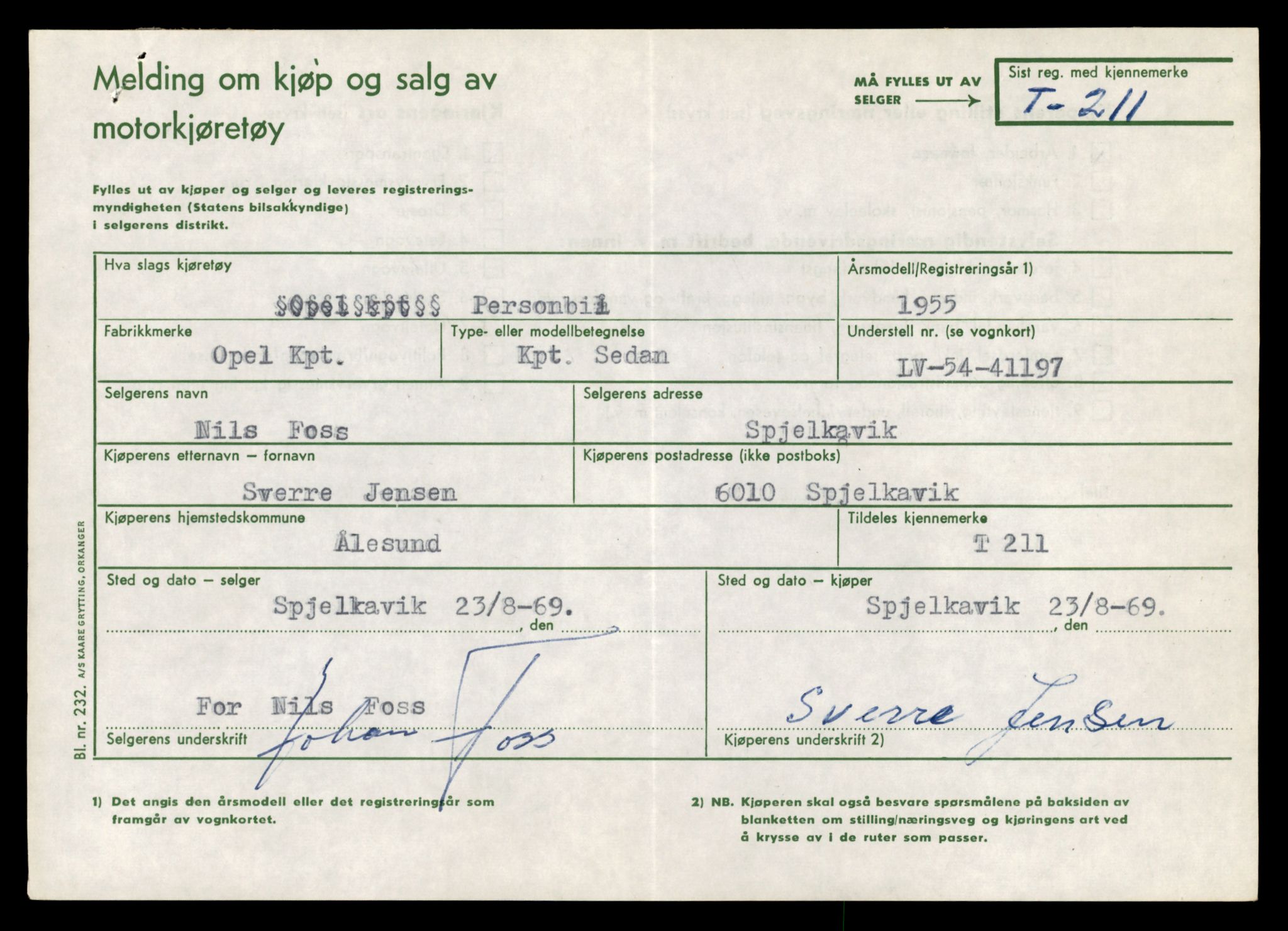 Møre og Romsdal vegkontor - Ålesund trafikkstasjon, SAT/A-4099/F/Fe/L0002: Registreringskort for kjøretøy T 128 - T 231, 1927-1998, s. 2470