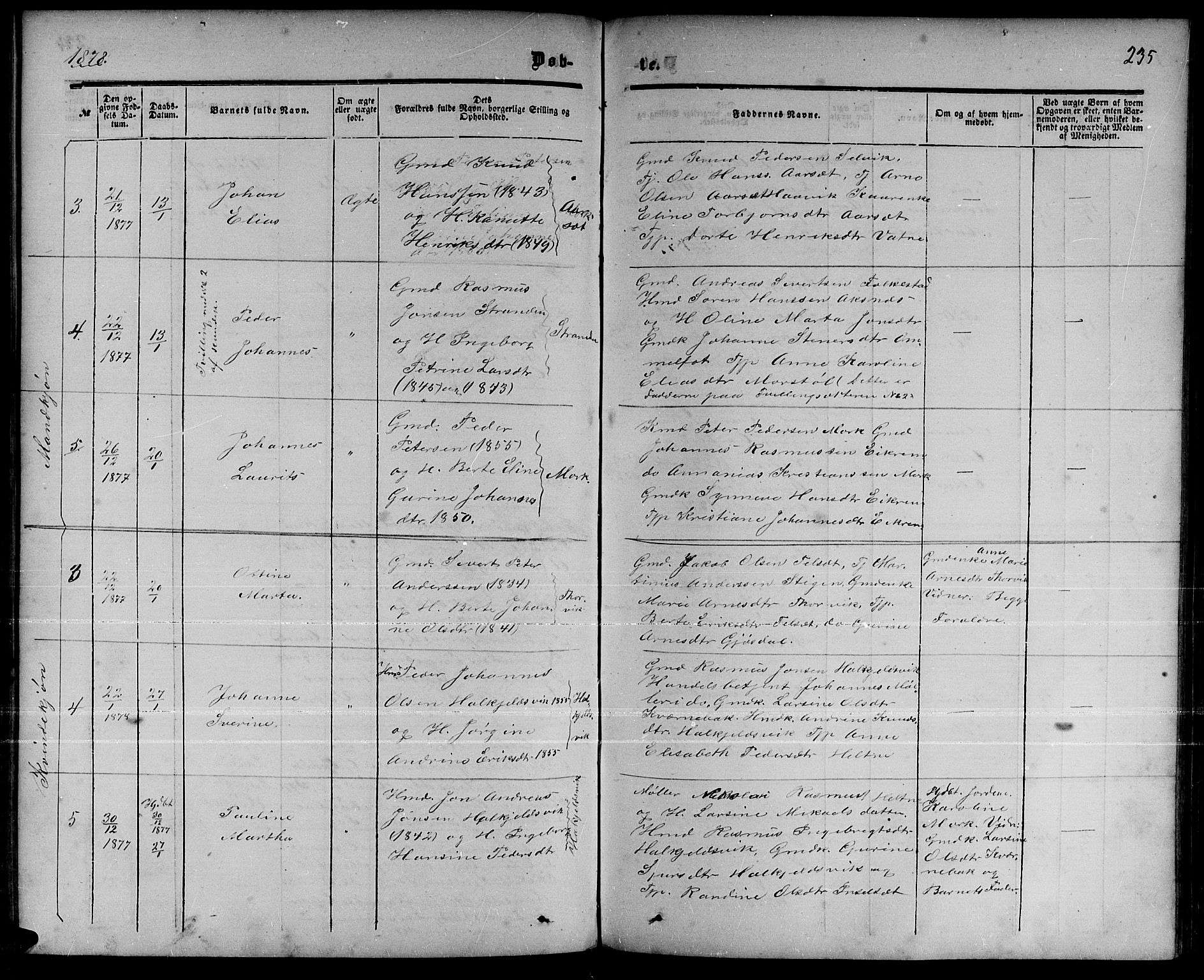 Ministerialprotokoller, klokkerbøker og fødselsregistre - Møre og Romsdal, AV/SAT-A-1454/511/L0157: Klokkerbok nr. 511C03, 1864-1884, s. 235