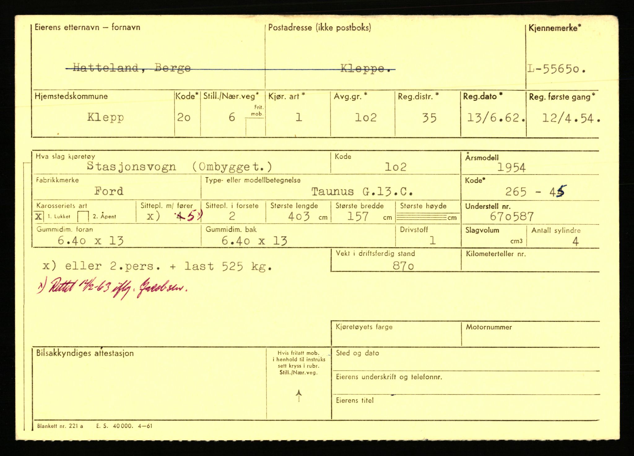 Stavanger trafikkstasjon, AV/SAST-A-101942/0/F/L0054: L-54200 - L-55699, 1930-1971, s. 2707