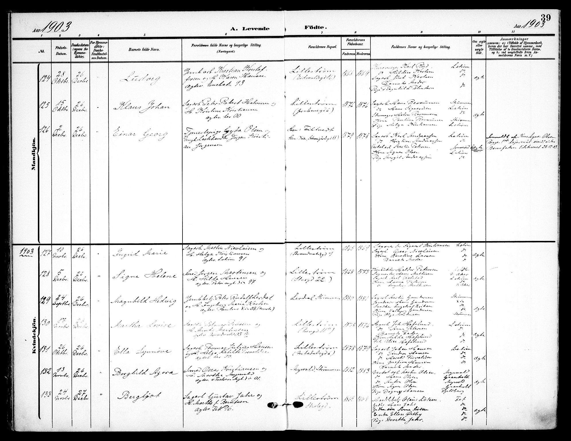 Skedsmo prestekontor Kirkebøker, AV/SAO-A-10033a/F/Fa/L0015: Ministerialbok nr. I 15, 1902-1917, s. 39