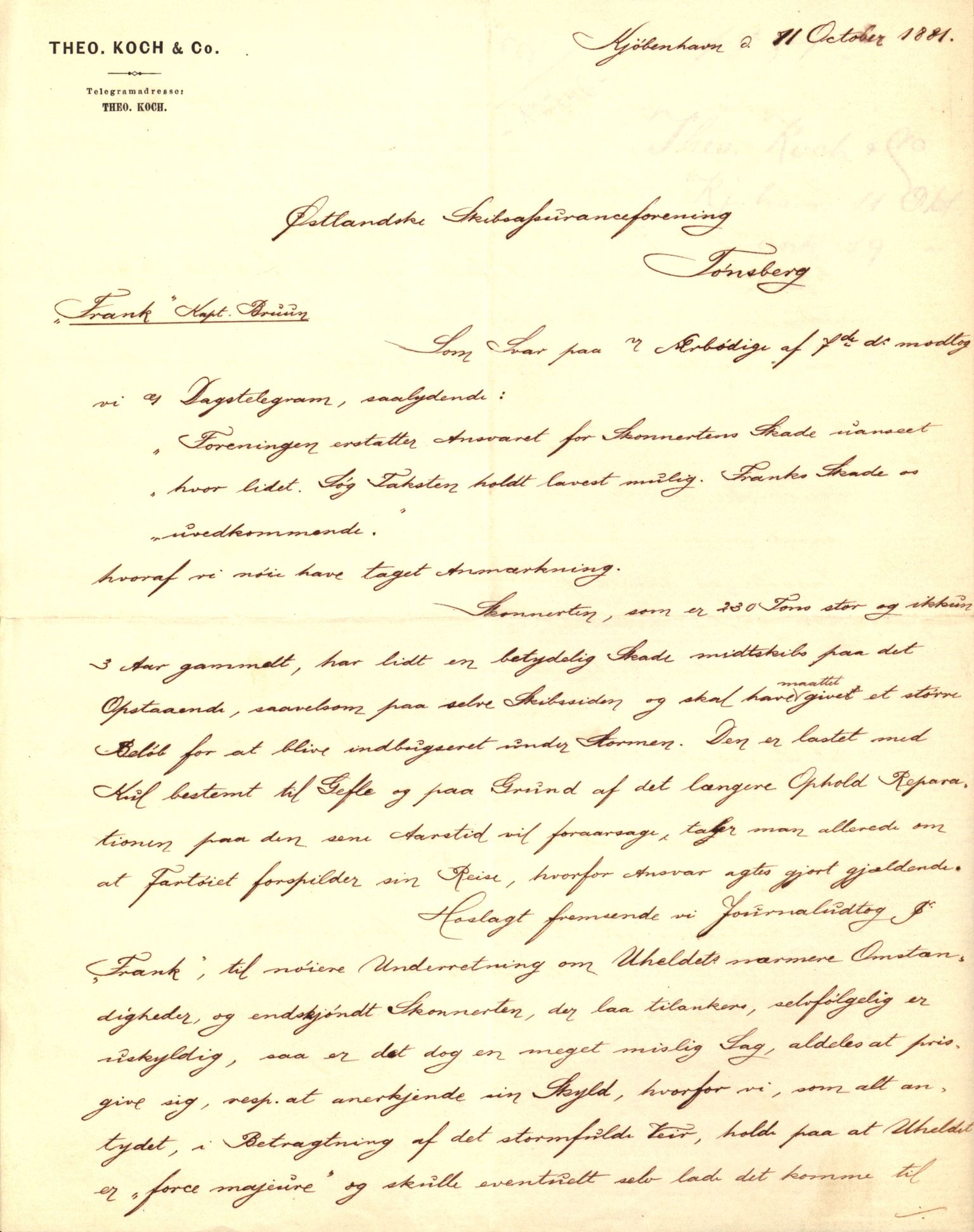 Pa 63 - Østlandske skibsassuranceforening, VEMU/A-1079/G/Ga/L0014/0004: Havaridokumenter / Bertrand, Frigga, Frank, Nordafjeld, 1881, s. 88