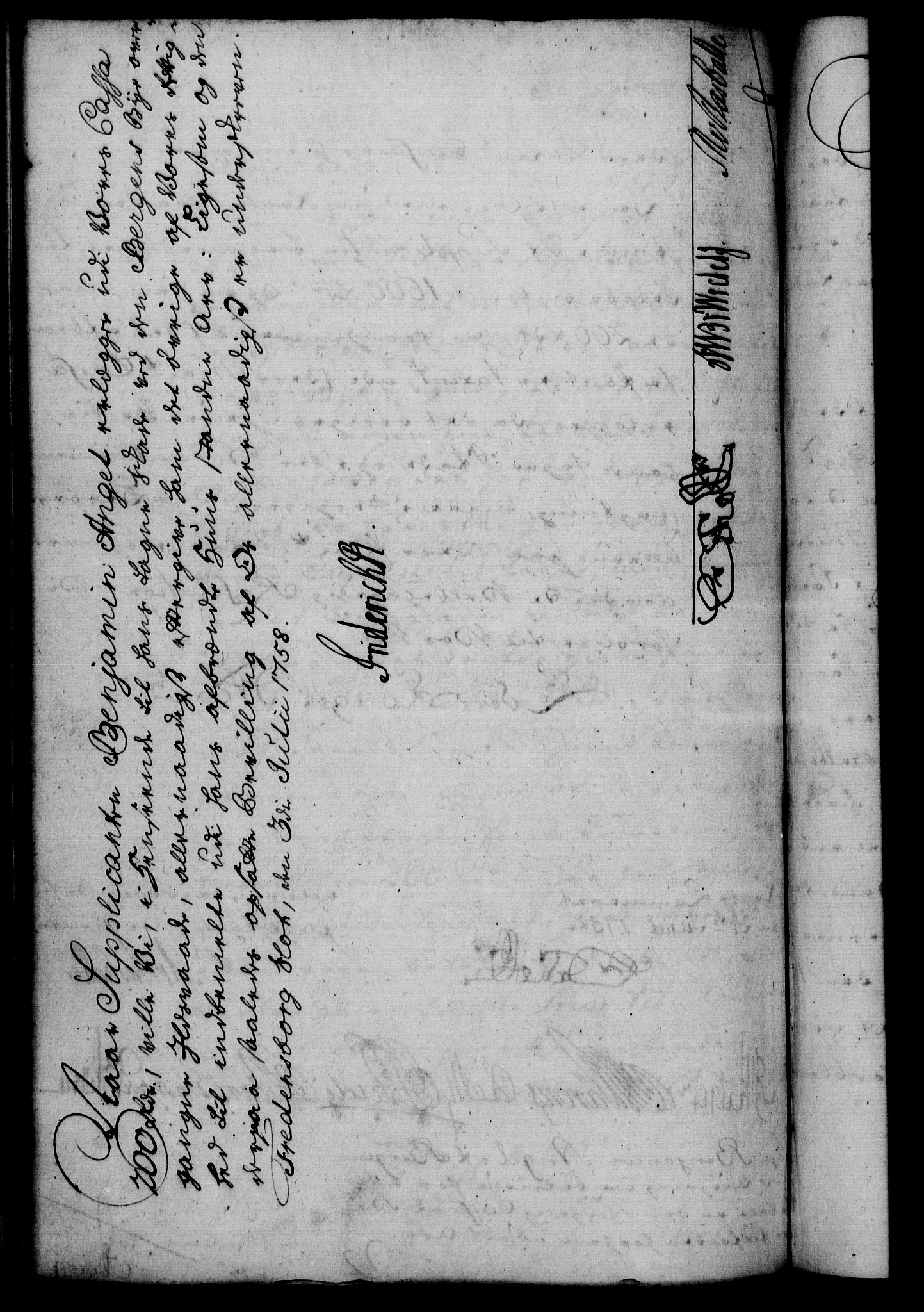 Rentekammeret, Kammerkanselliet, AV/RA-EA-3111/G/Gf/Gfa/L0040: Norsk relasjons- og resolusjonsprotokoll (merket RK 52.40), 1758, s. 493