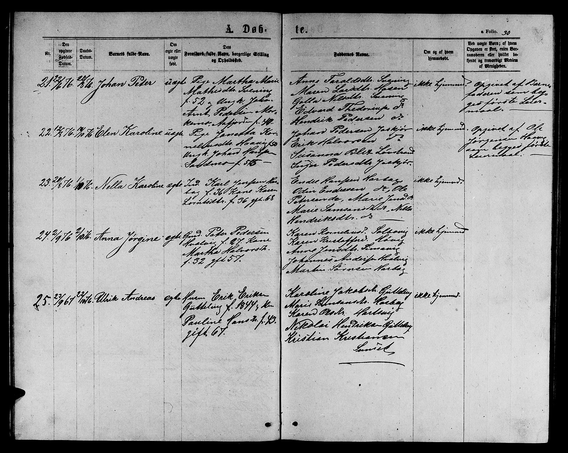 Ministerialprotokoller, klokkerbøker og fødselsregistre - Sør-Trøndelag, SAT/A-1456/656/L0695: Klokkerbok nr. 656C01, 1867-1889, s. 30