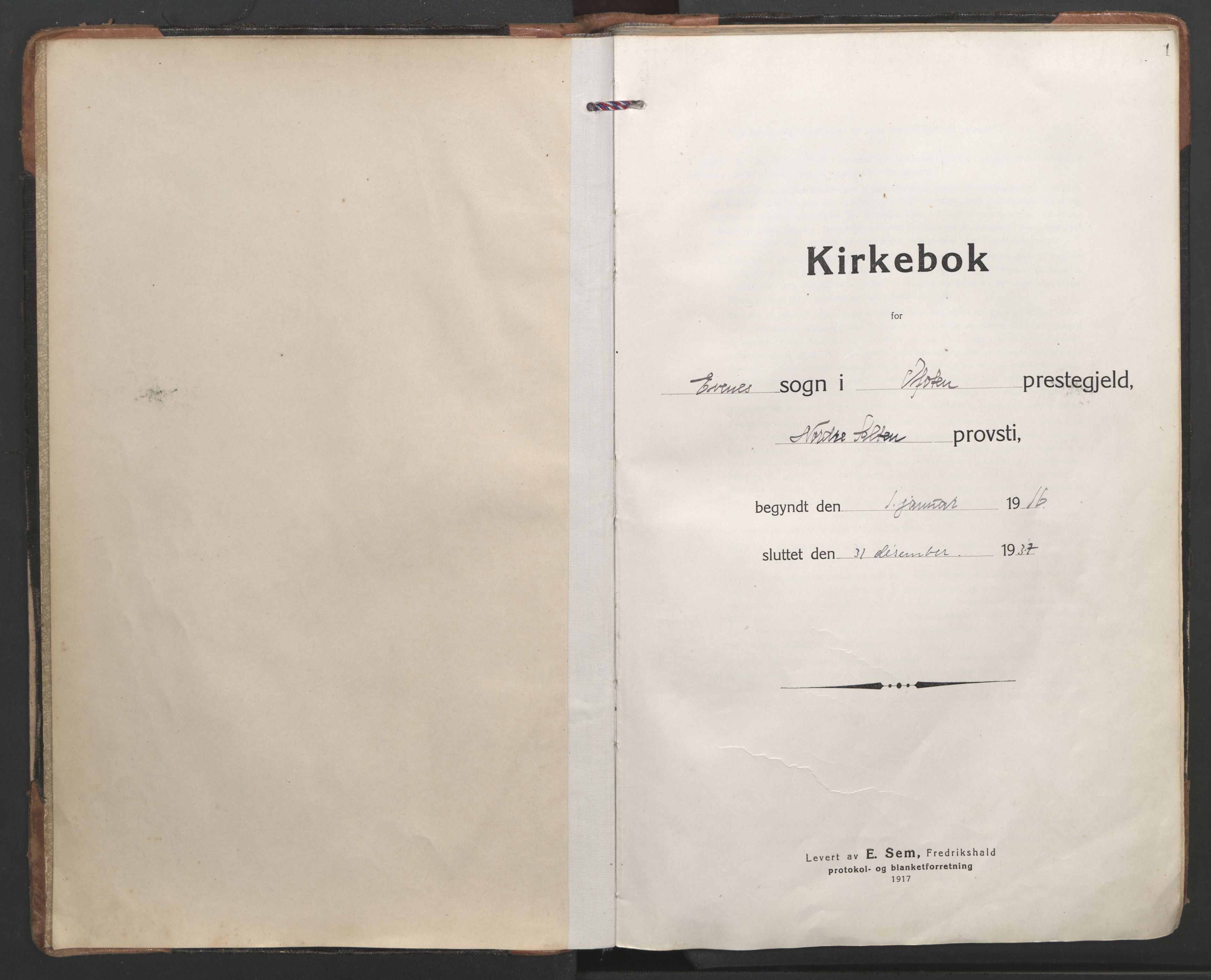 Ministerialprotokoller, klokkerbøker og fødselsregistre - Nordland, SAT/A-1459/863/L0904: Ministerialbok nr. 863A16, 1915-1937, s. 1