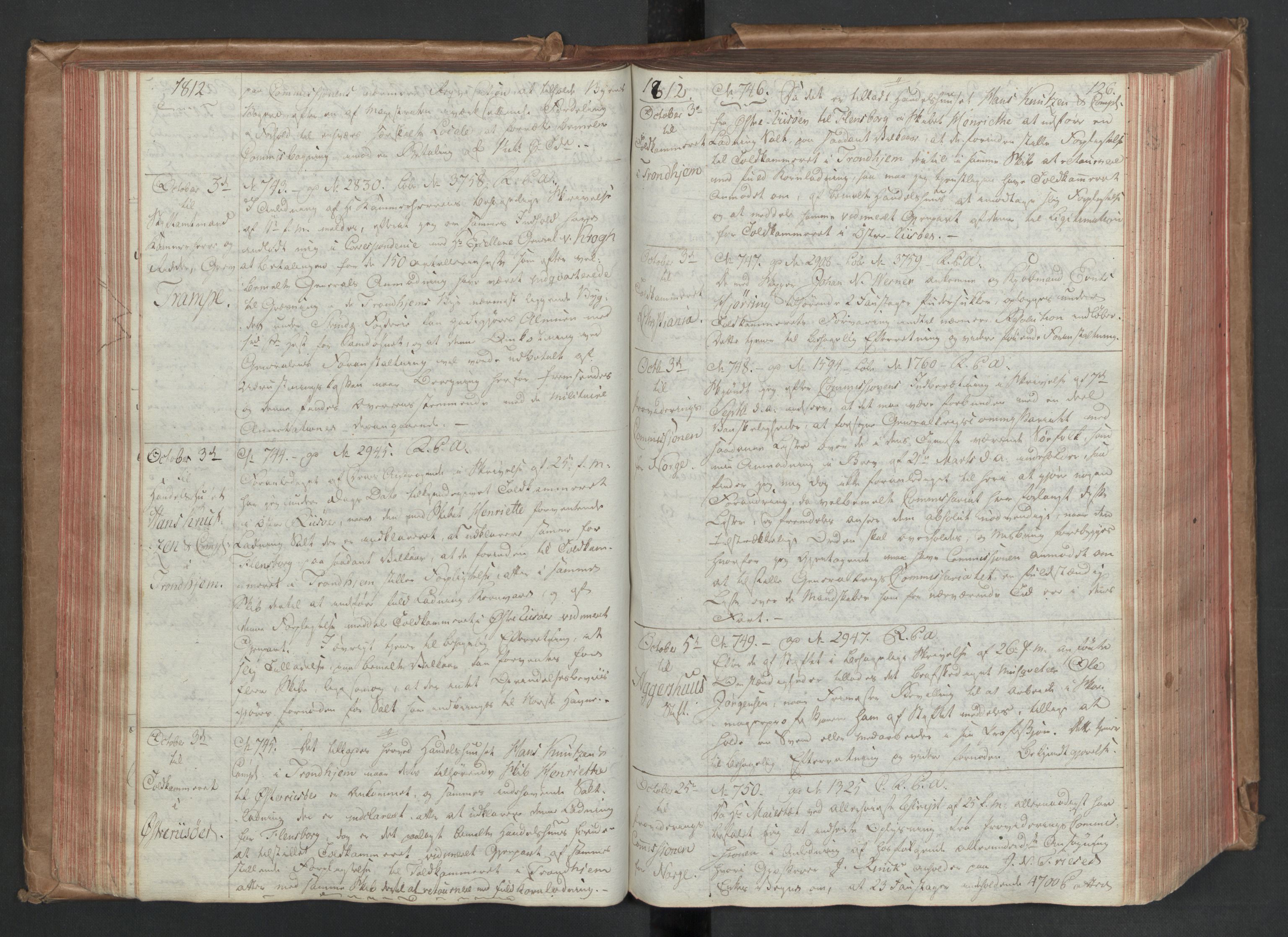 Stattholderembetet 1810-1814, 1. kontor (Kontor A), AV/RA-EA-2872/Bc/L0002: Korrespondanseprotokoll, 1812-1814, s. 125b-126a