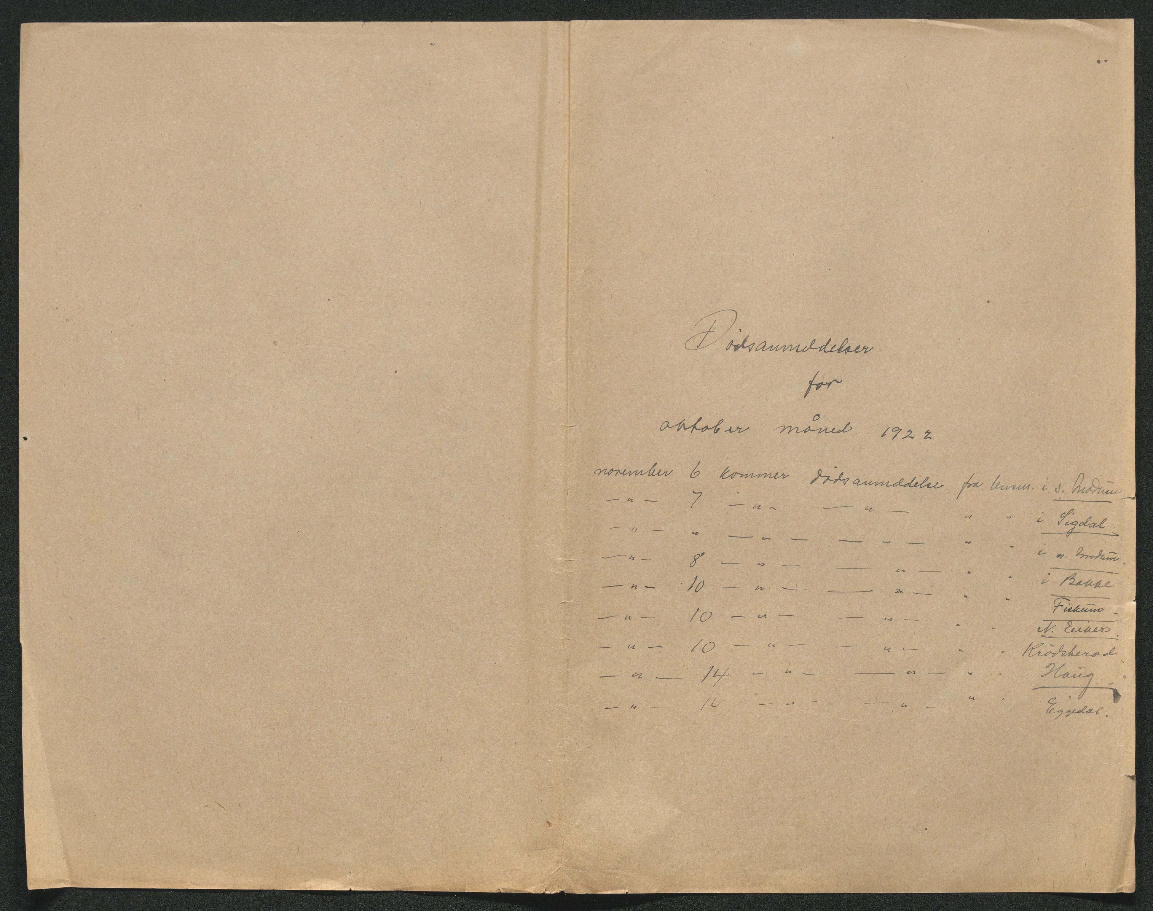 Eiker, Modum og Sigdal sorenskriveri, AV/SAKO-A-123/H/Ha/Hab/L0041: Dødsfallsmeldinger, 1922-1923, s. 408