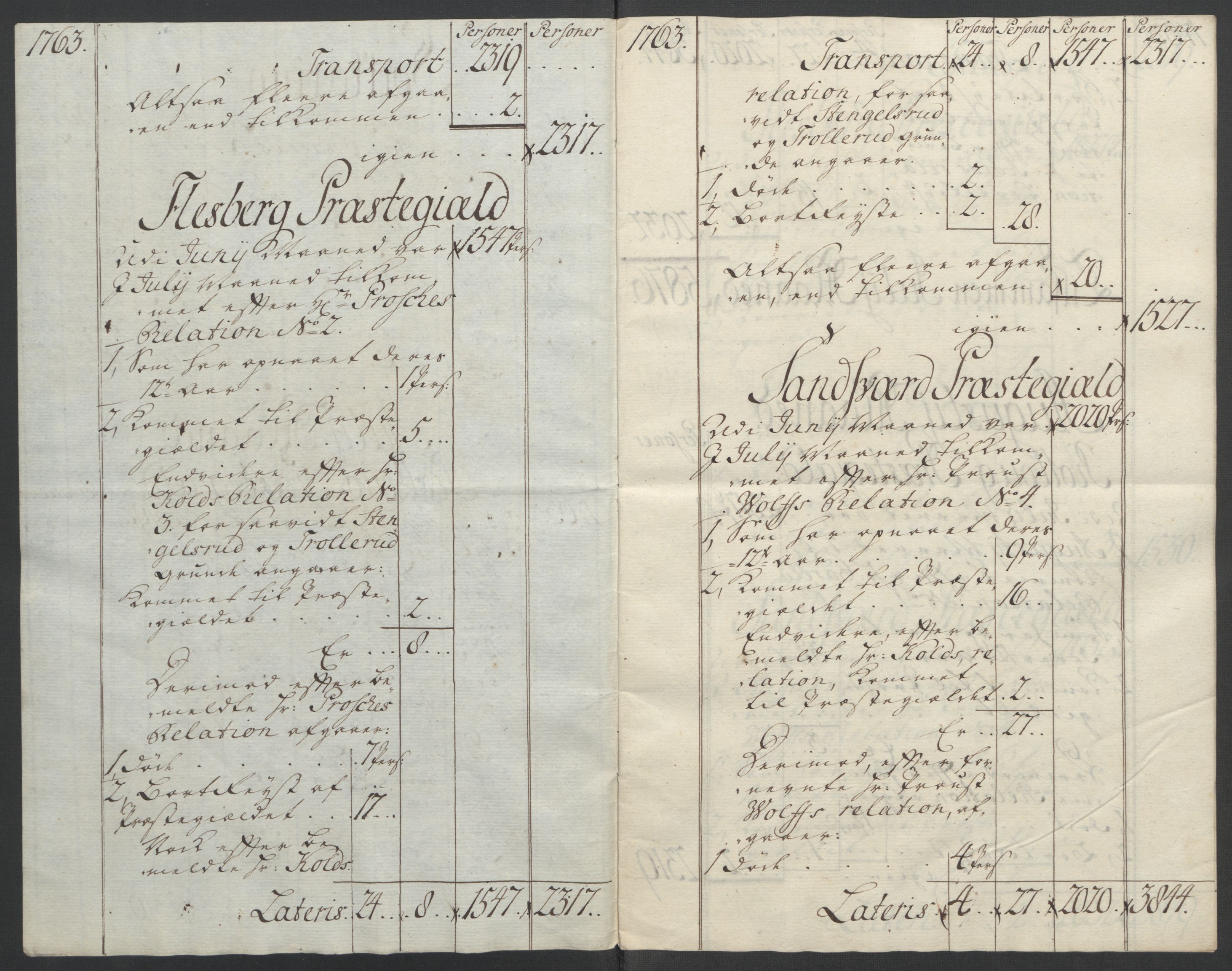 Rentekammeret inntil 1814, Reviderte regnskaper, Fogderegnskap, AV/RA-EA-4092/R24/L1672: Ekstraskatten Numedal og Sandsvær, 1762-1767, s. 147