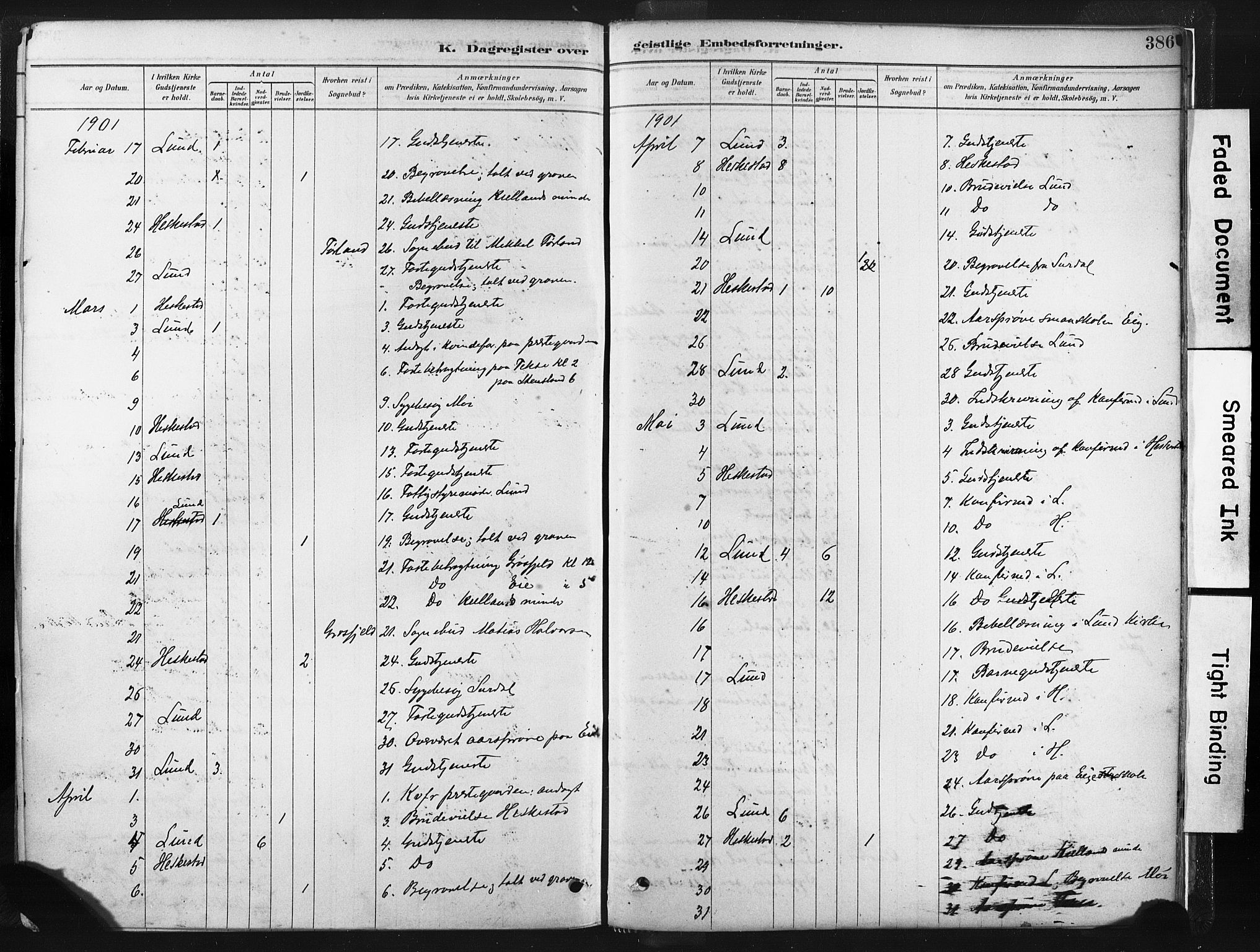 Lund sokneprestkontor, AV/SAST-A-101809/S06/L0011: Ministerialbok nr. A 10, 1877-1904, s. 386