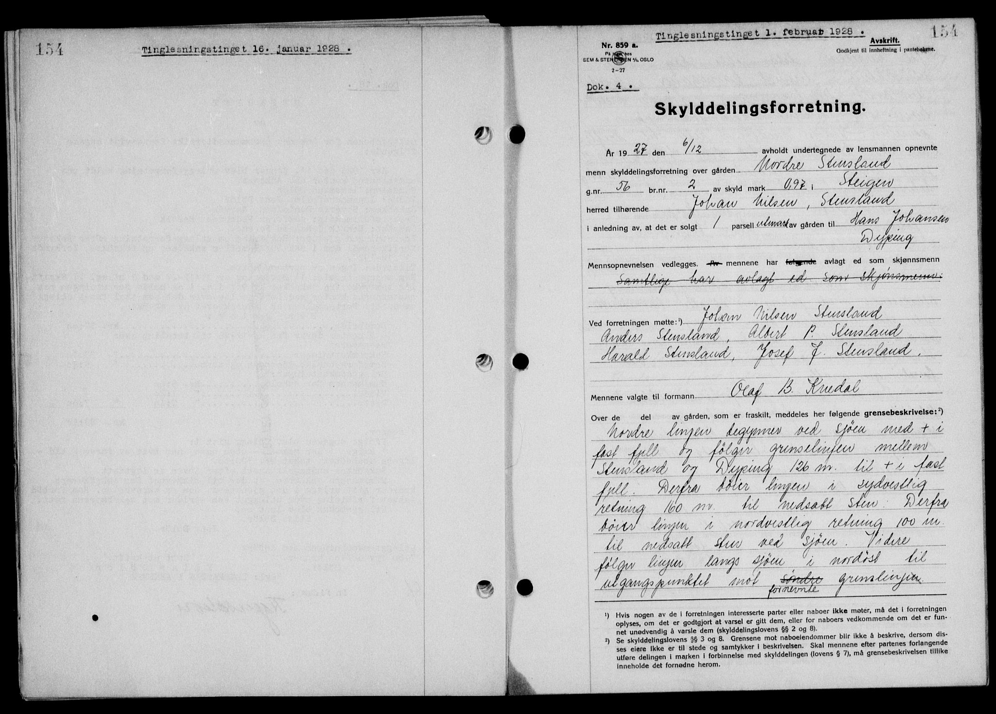 Steigen og Ofoten sorenskriveri, SAT/A-0030/1/2/2C/L0015/0002: Pantebok nr. 16 og 17-I, 1927-1928, Tingl.dato: 01.02.1928