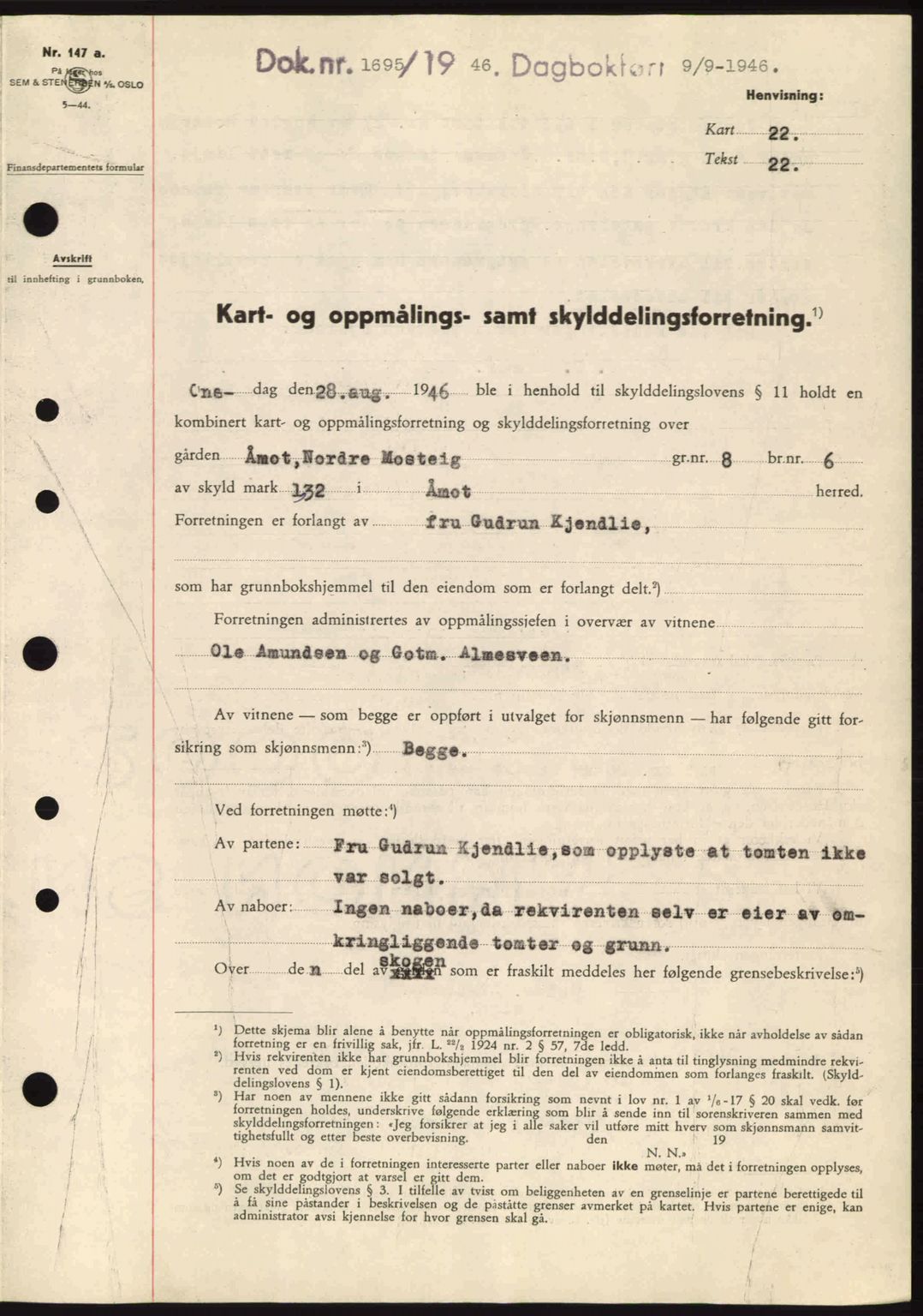 Sør-Østerdal sorenskriveri, AV/SAH-TING-018/H/Hb/Hbb/L0074: Pantebok nr. A74, 1946-1946, Dagboknr: 1695/1946