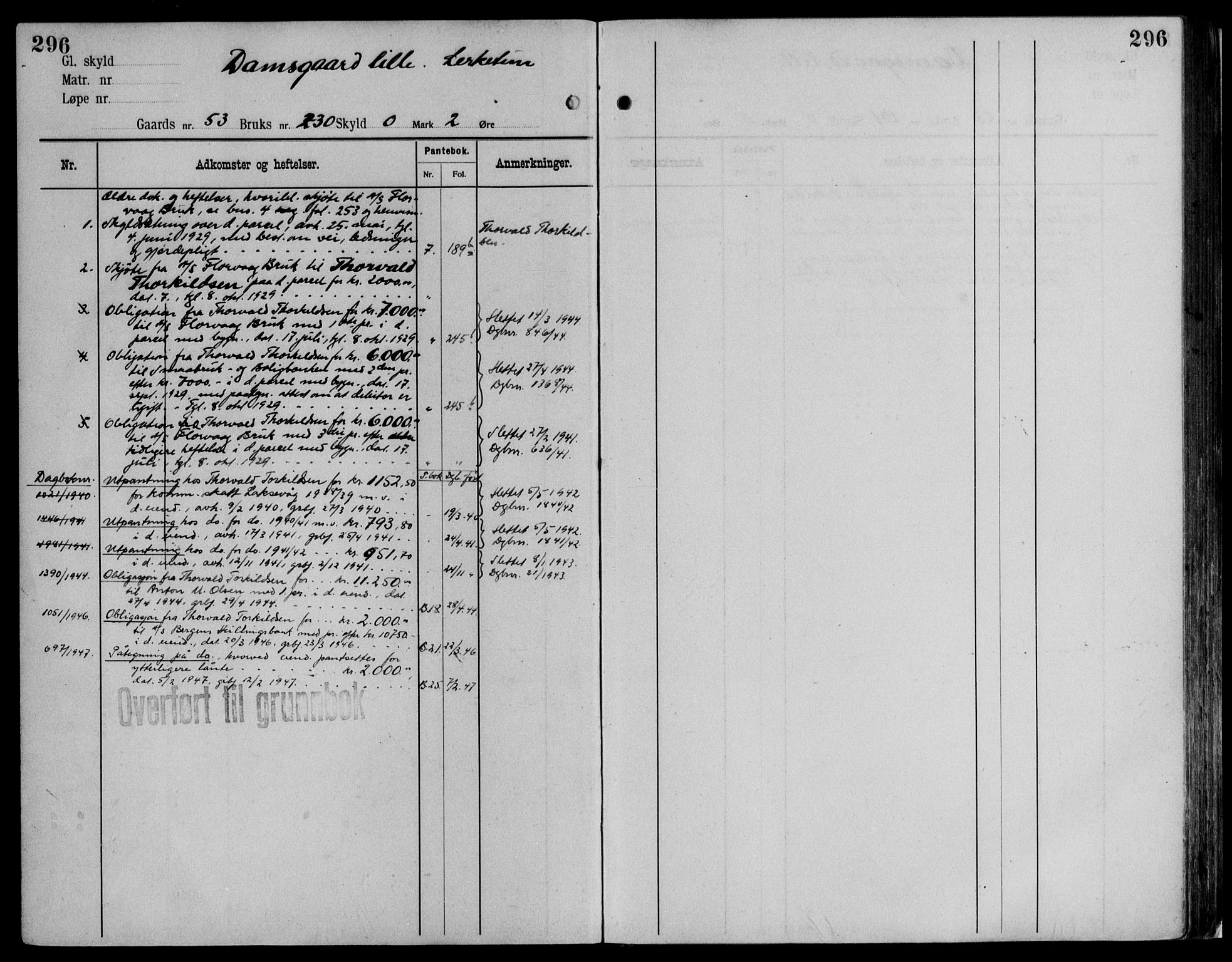 Midhordland sorenskriveri, AV/SAB-A-3001/1/G/Ga/Gab/L0116: Panteregister nr. II.A.b.116, s. 296