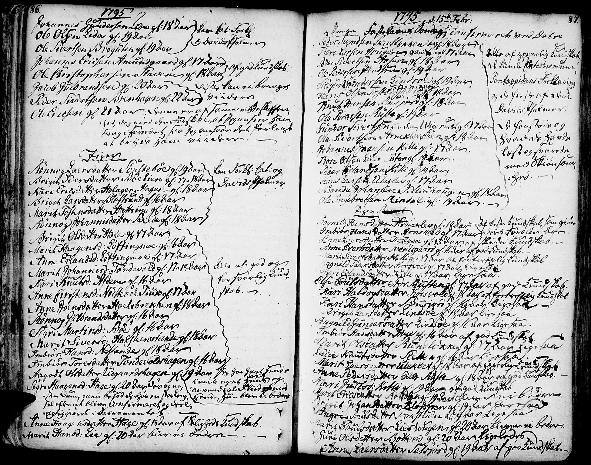 Lesja prestekontor, AV/SAH-PREST-068/H/Ha/Haa/L0002: Ministerialbok nr. 2, 1732-1776, s. 86-87