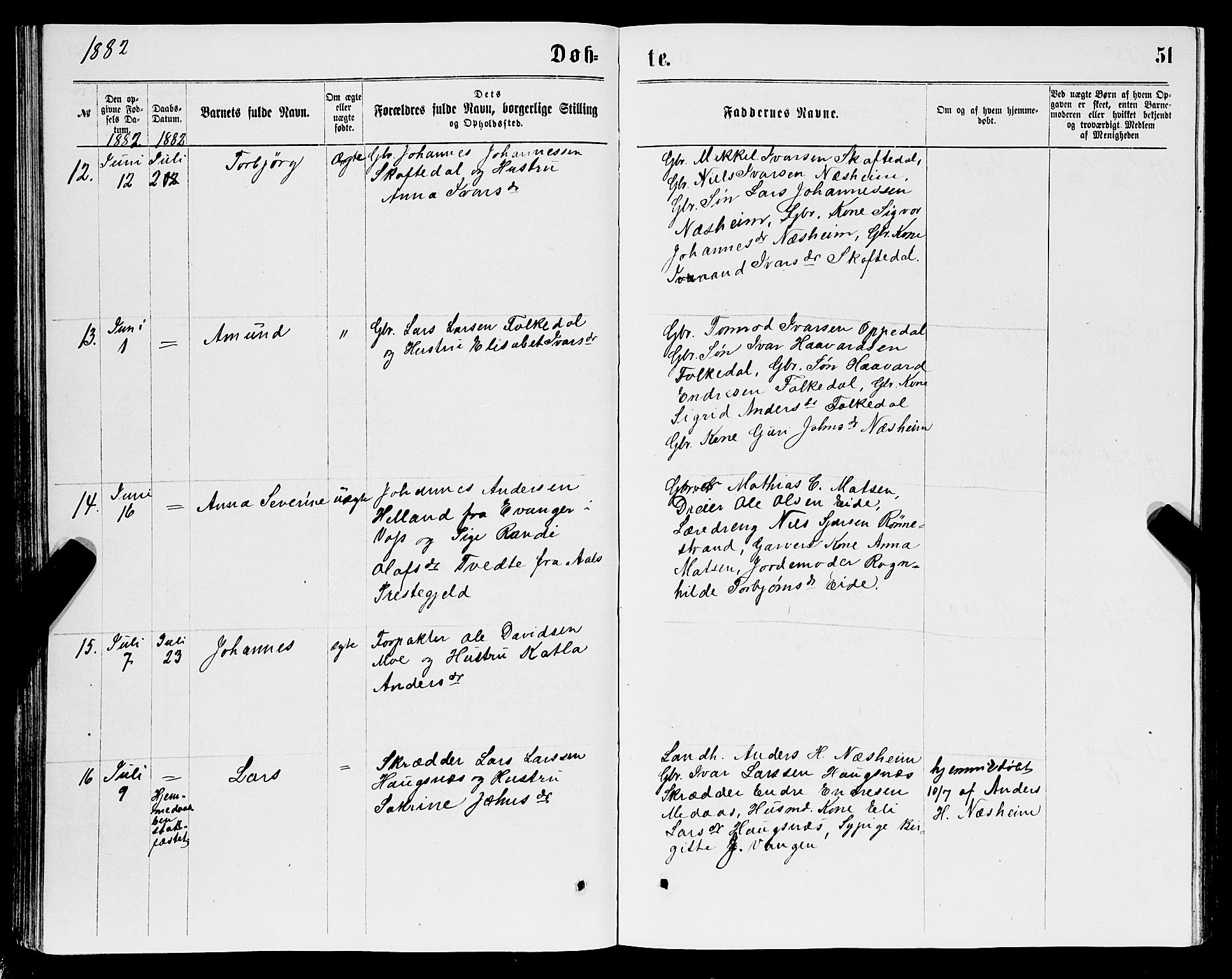 Ulvik sokneprestembete, AV/SAB-A-78801/H/Hab: Klokkerbok nr. B 2, 1869-1883, s. 51