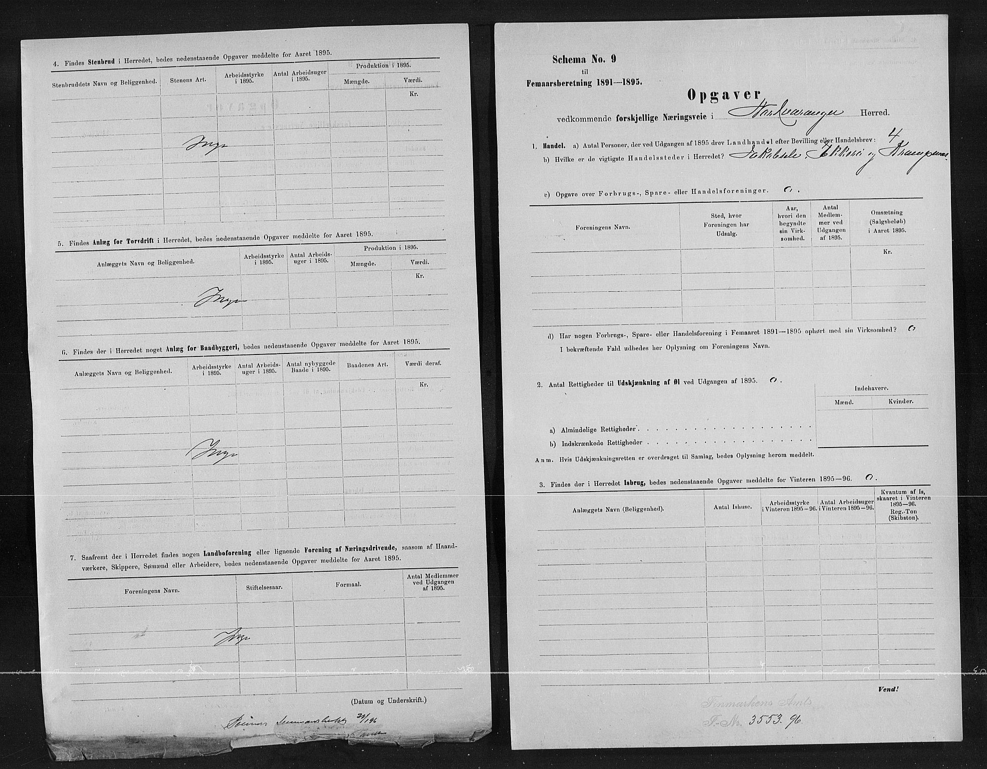 Statistisk sentralbyrå, Næringsøkonomiske emner, Generelt - Amtmennenes femårsberetninger, AV/RA-S-2233/F/Fa/L0082: --, 1891-1895, s. 351