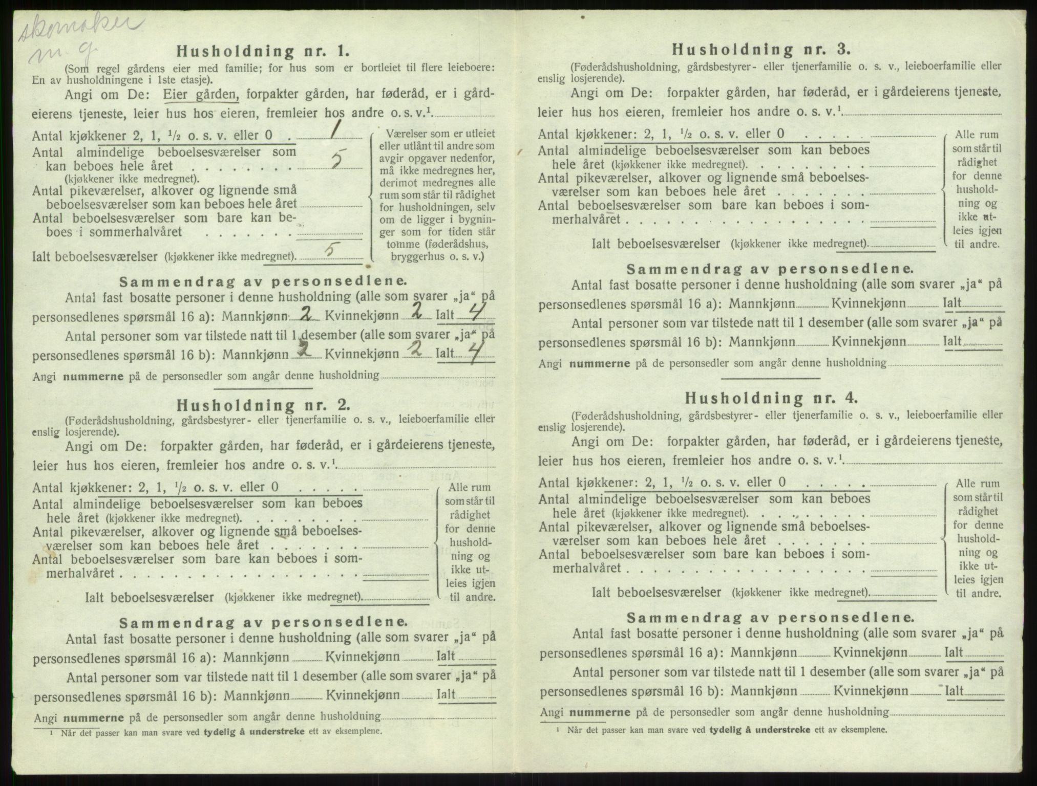 SAB, Folketelling 1920 for 1419 Leikanger herred, 1920, s. 289