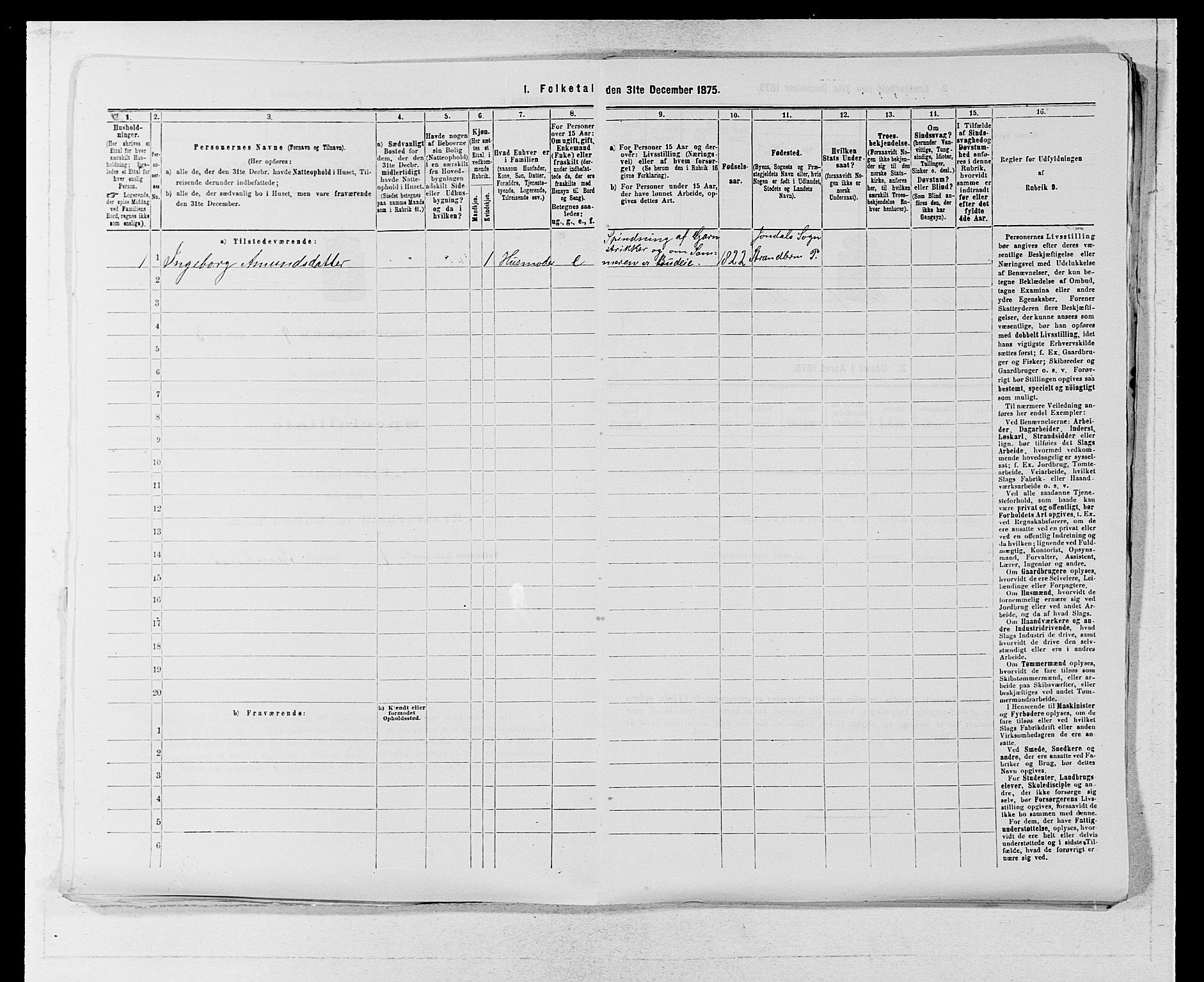 SAB, Folketelling 1875 for 1226P Strandebarm prestegjeld, 1875, s. 1170