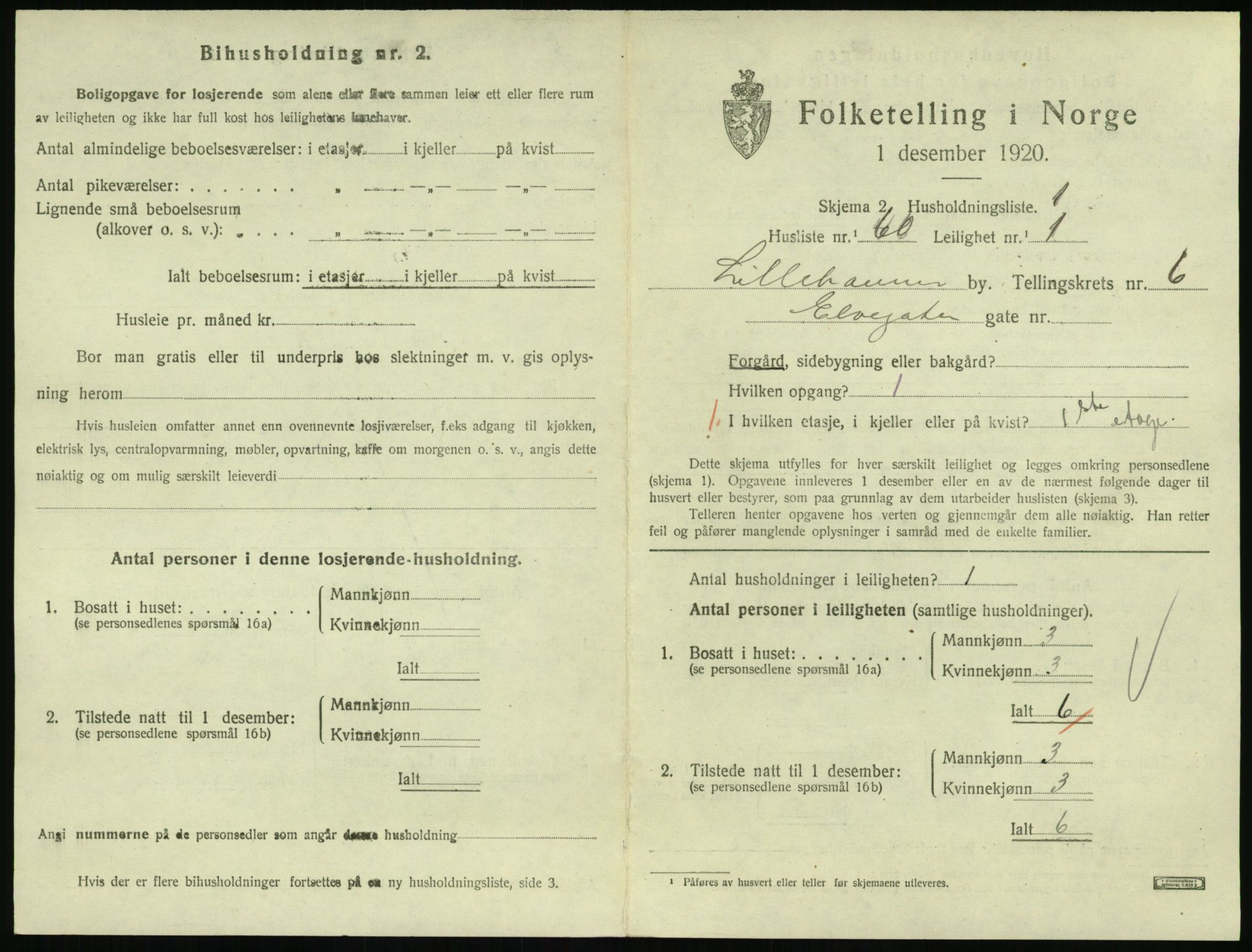 SAH, Folketelling 1920 for 0501 Lillehammer kjøpstad, 1920, s. 2554