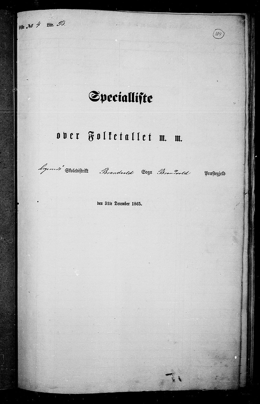 RA, Folketelling 1865 for 0422P Brandval prestegjeld, 1865, s. 91