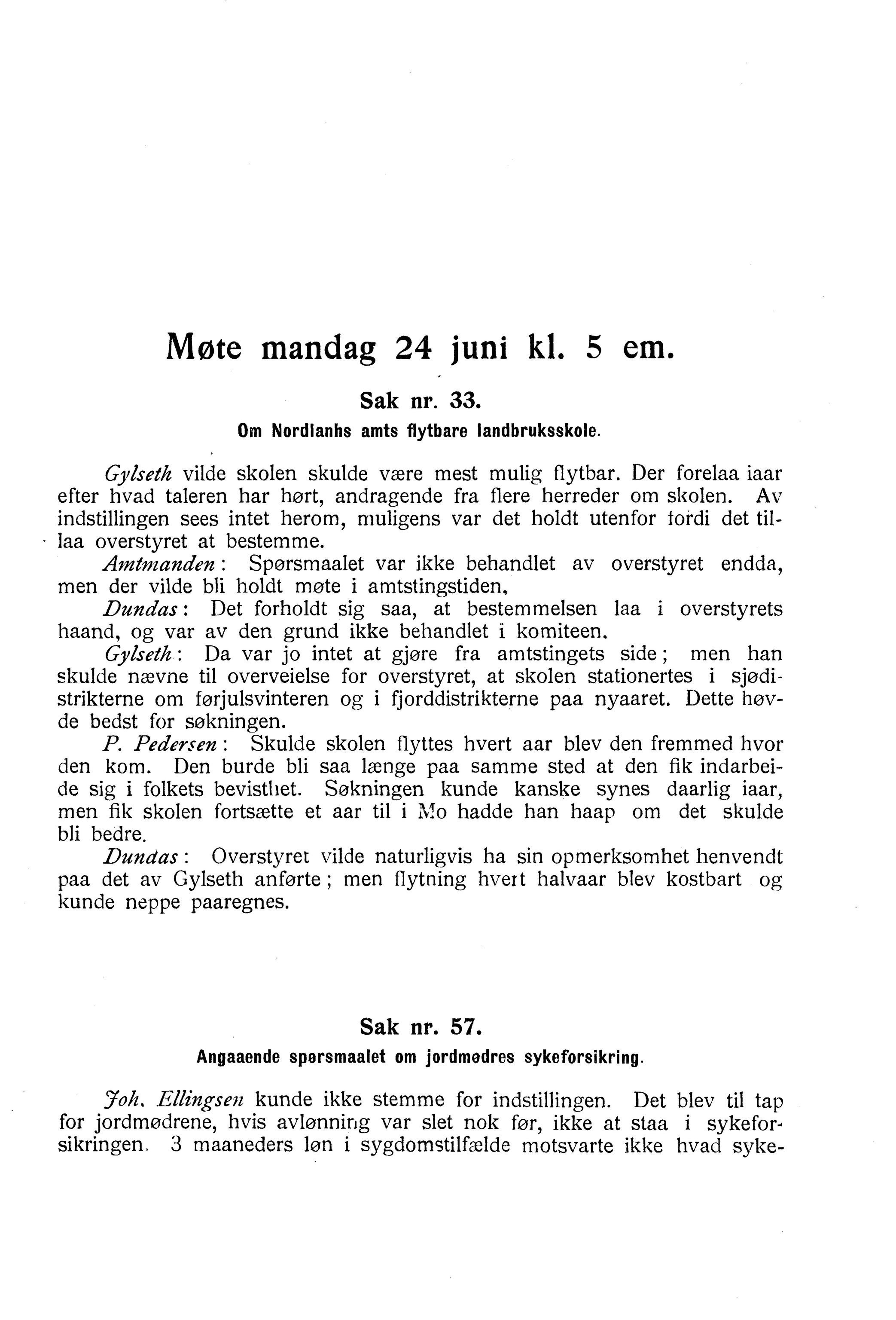 Nordland Fylkeskommune. Fylkestinget, AIN/NFK-17/176/A/Ac/L0035: Fylkestingsforhandlinger 1912, 1912