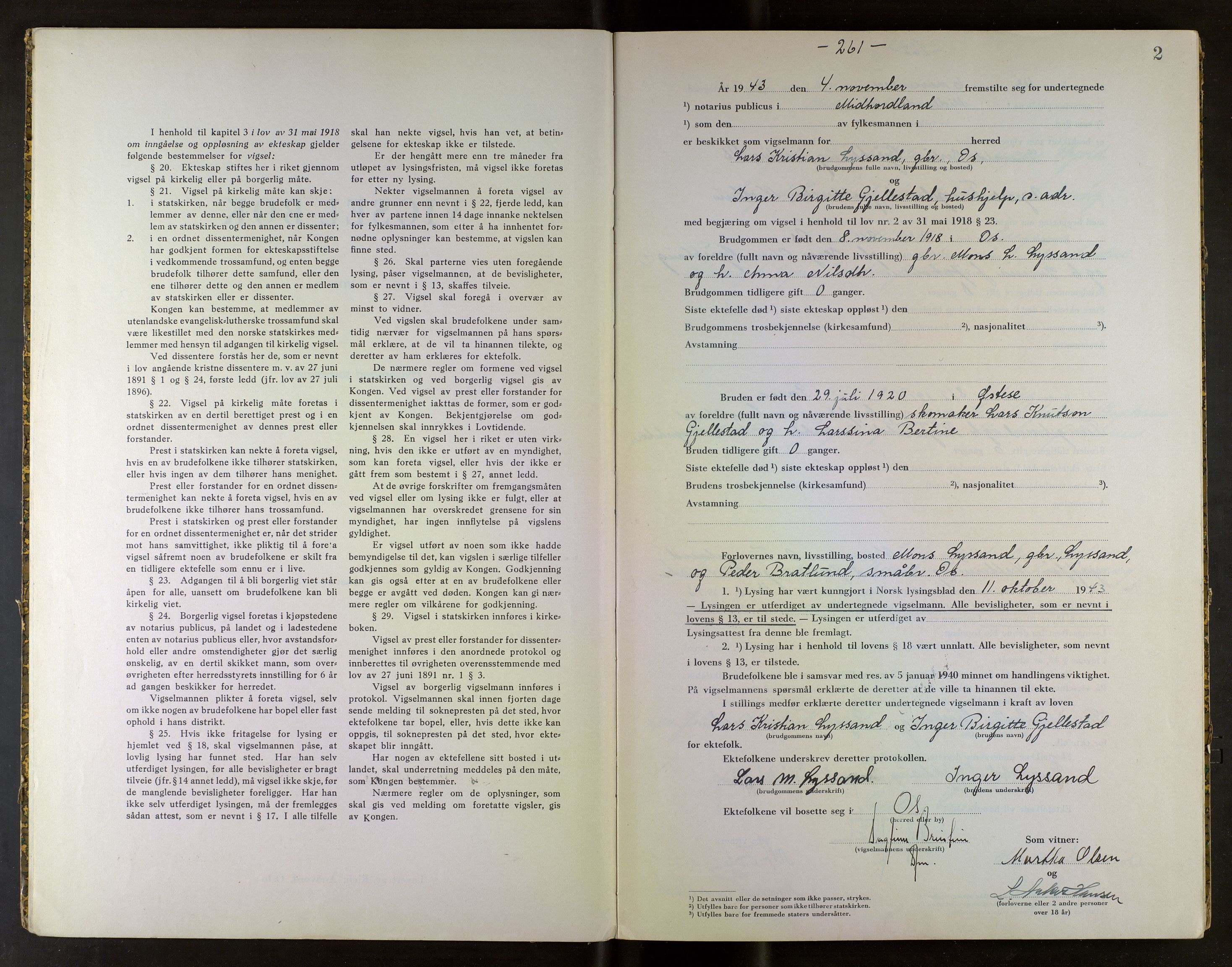 Midhordland sorenskriveri, SAB/A-3001/1/M/Mc/Mca/L0005: Notarialbilag. Vigselbøker, 1943-1944, s. 2