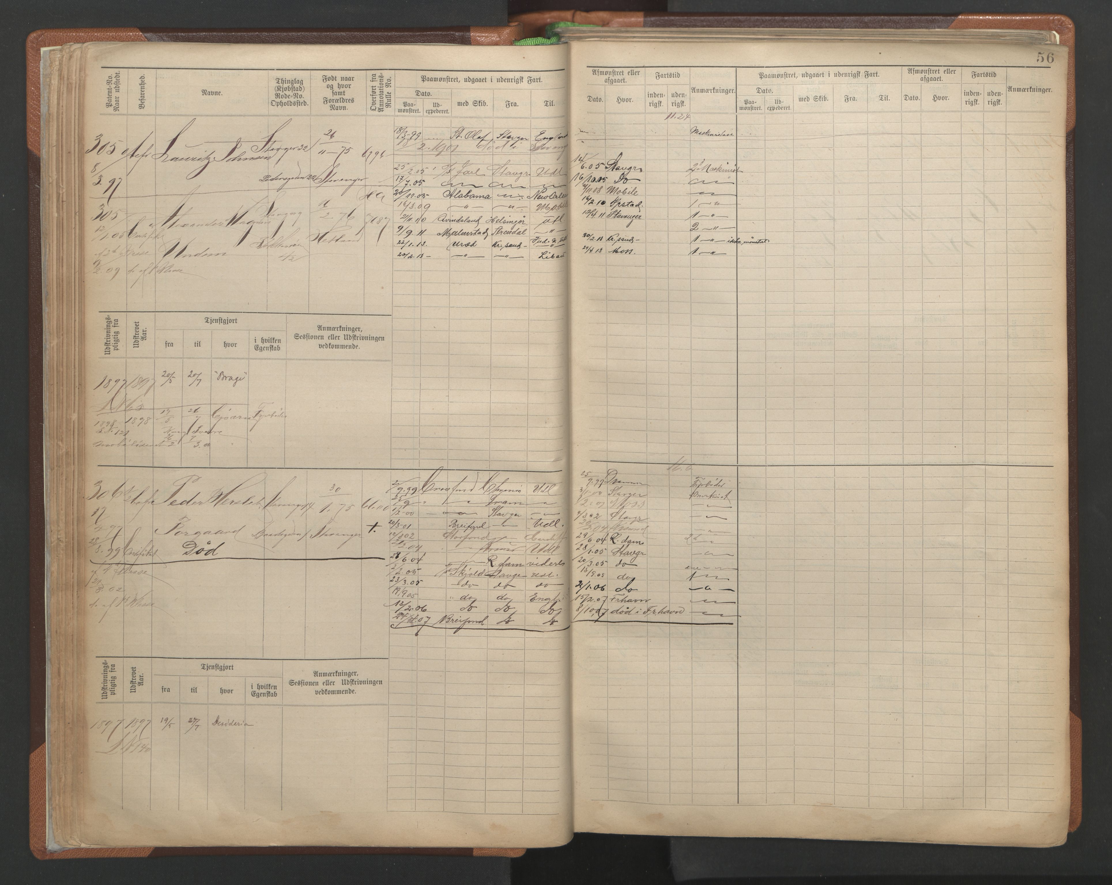 Stavanger sjømannskontor, AV/SAST-A-102006/F/Fe/L0002: Maskinist- og fyrbøterrulle, patentnr. 195-781, 1893-1922, s. 60