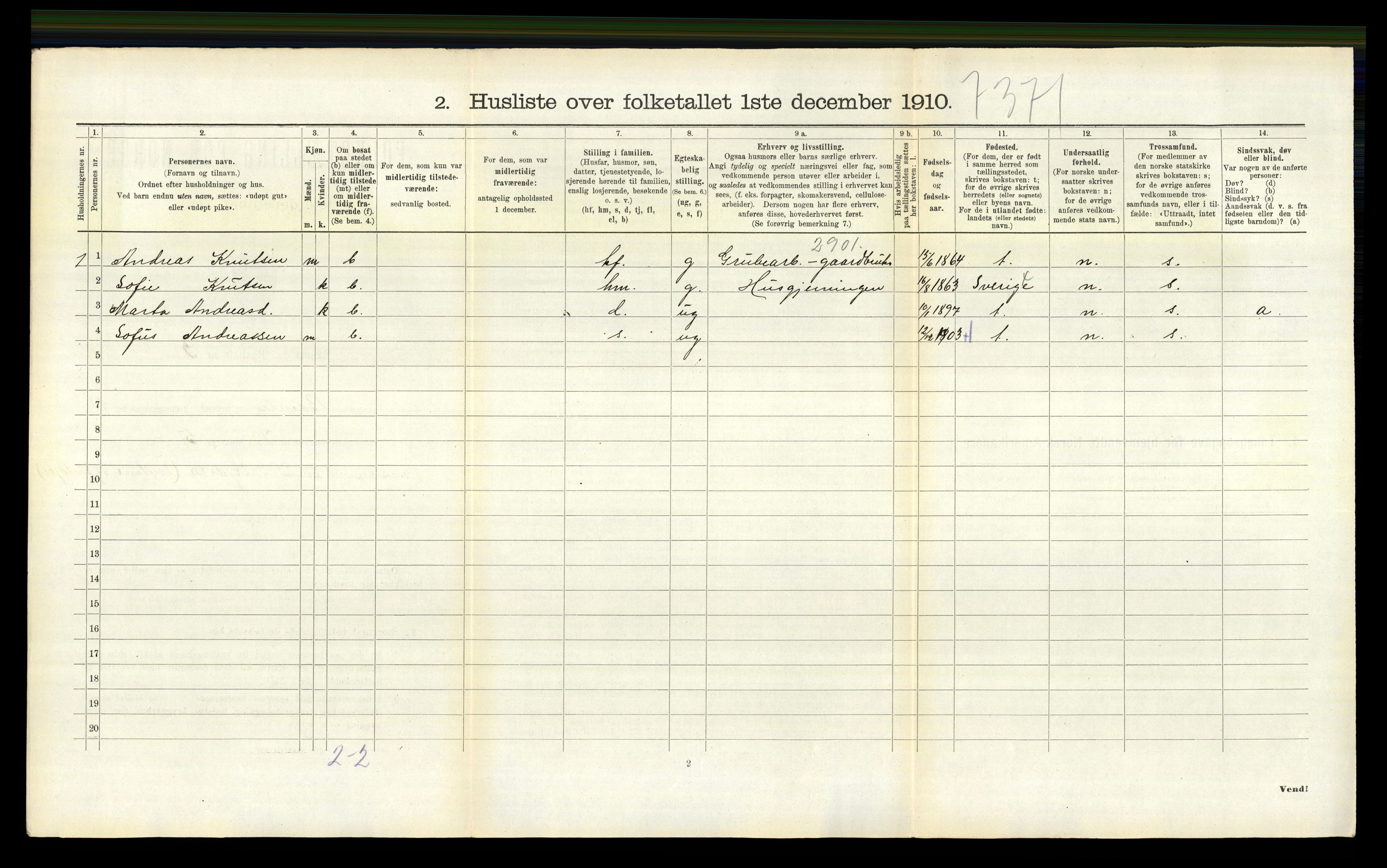 RA, Folketelling 1910 for 0814 Bamble herred, 1910, s. 1385