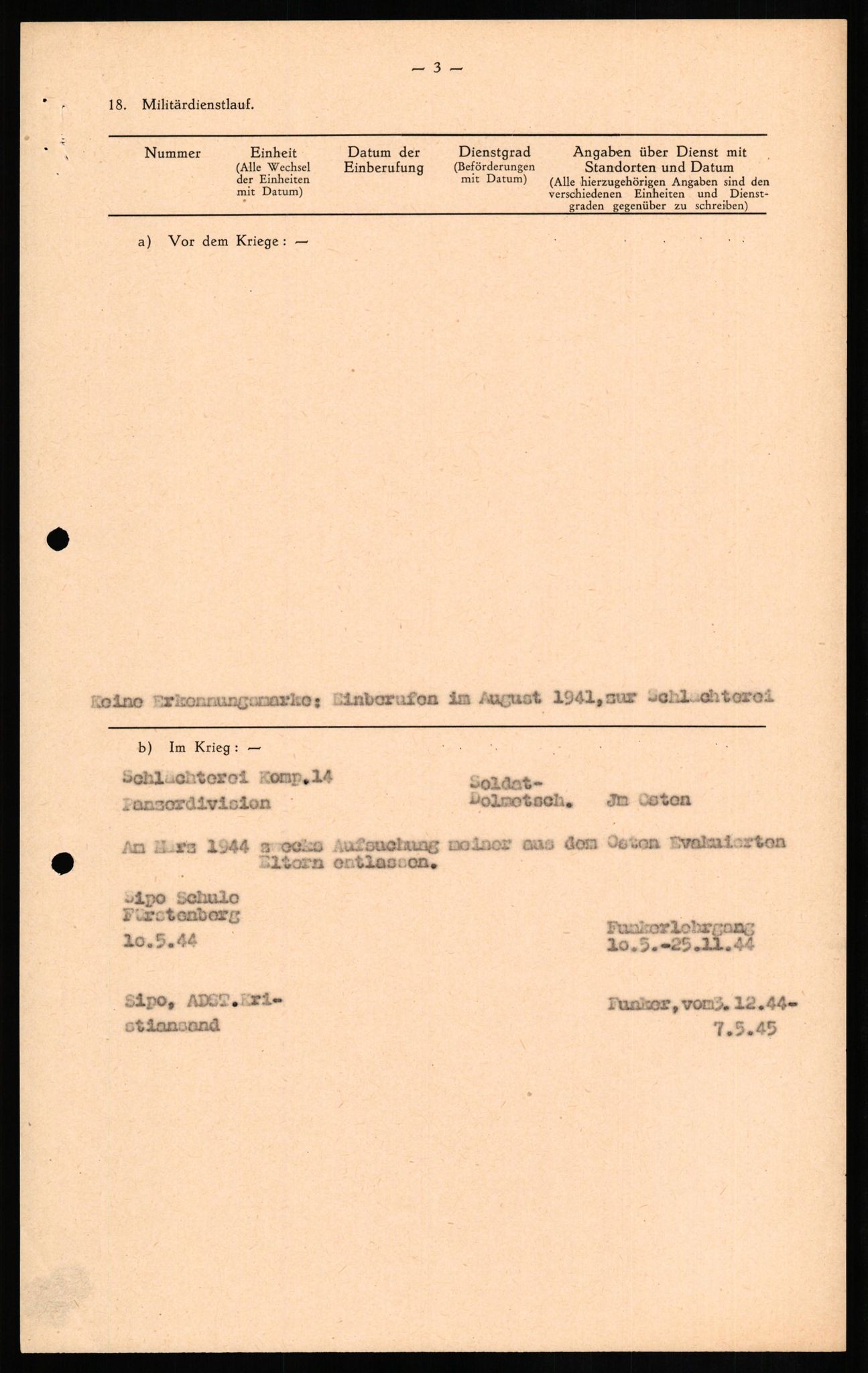 Forsvaret, Forsvarets overkommando II, AV/RA-RAFA-3915/D/Db/L0020: CI Questionaires. Tyske okkupasjonsstyrker i Norge. Tyskere., 1945-1946, s. 512