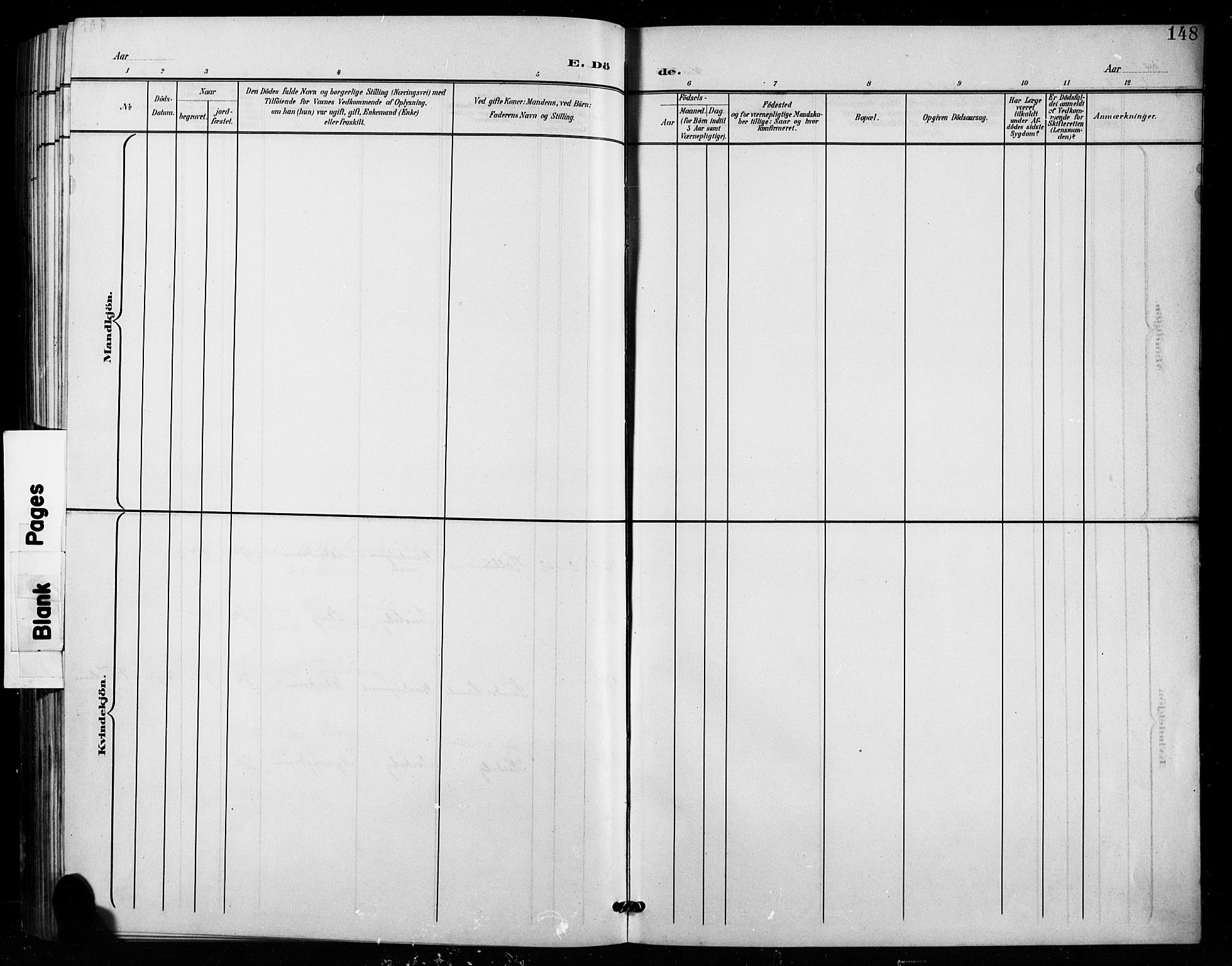 Vestre Toten prestekontor, SAH/PREST-108/H/Ha/Hab/L0016: Klokkerbok nr. 16, 1901-1915, s. 148