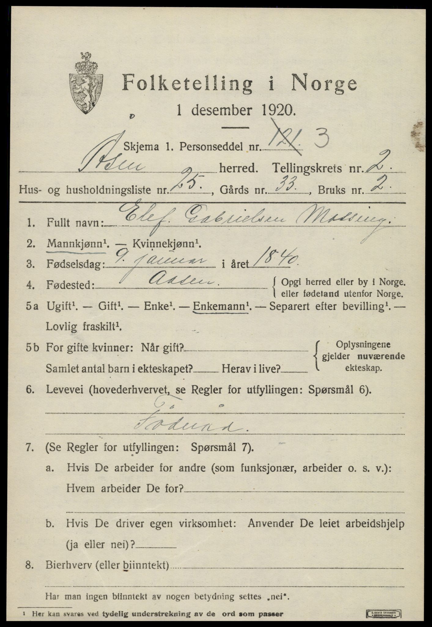 SAT, Folketelling 1920 for 1716 Åsen herred, 1920, s. 1948