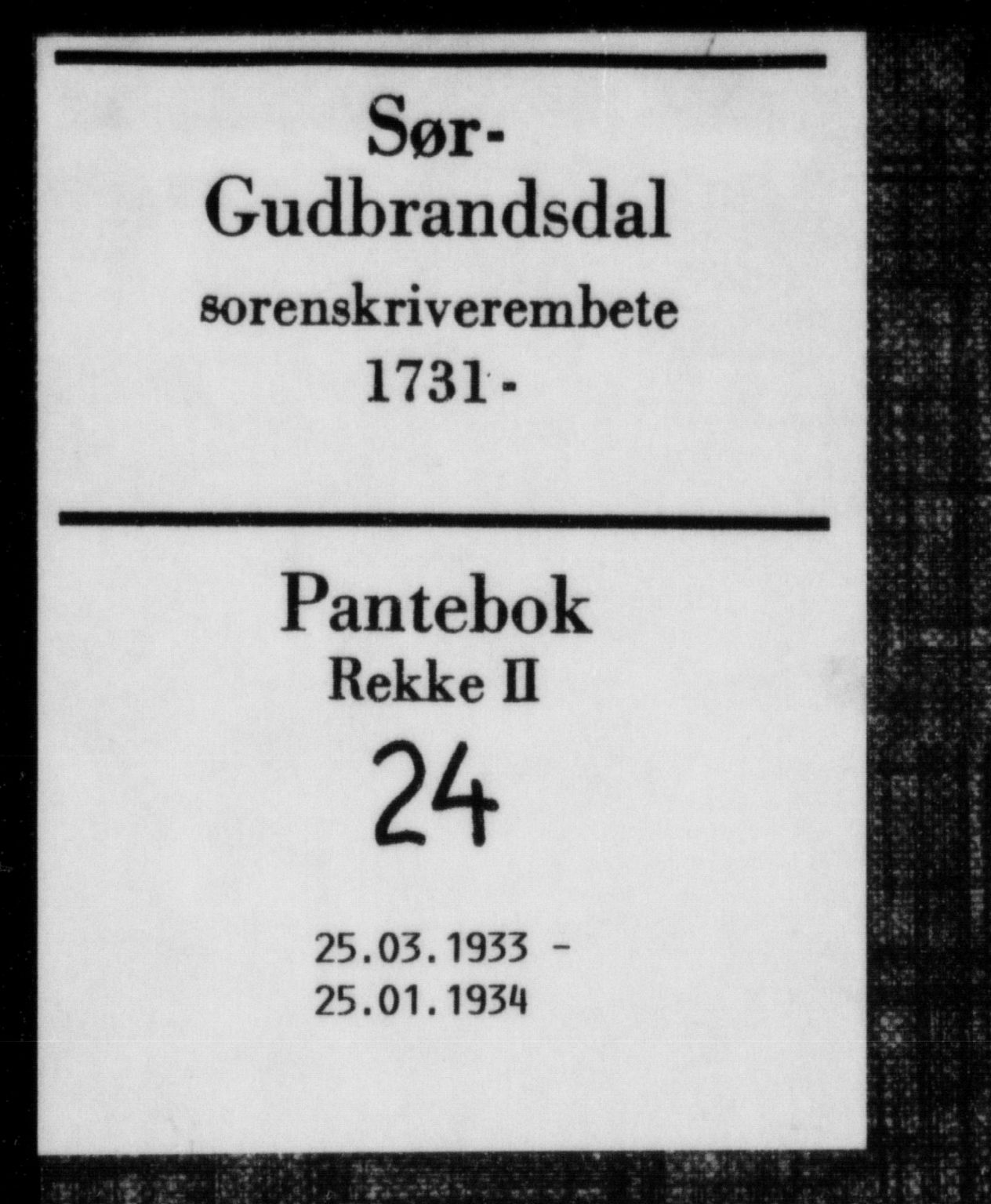 Sør-Gudbrandsdal tingrett, SAH/TING-004/H/Hb/Hbb/L0024: Pantebok nr. II 24, 1933-1934
