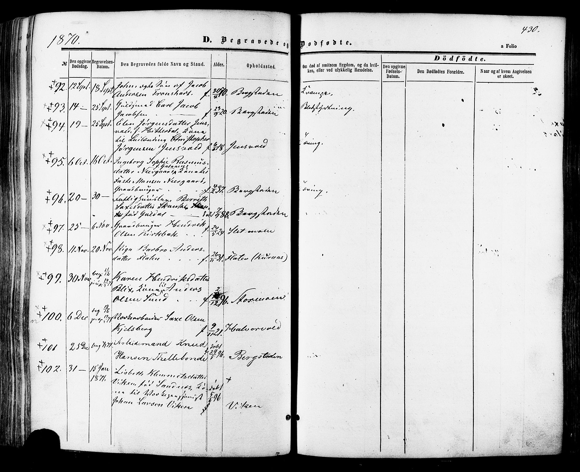 Ministerialprotokoller, klokkerbøker og fødselsregistre - Sør-Trøndelag, SAT/A-1456/681/L0932: Ministerialbok nr. 681A10, 1860-1878, s. 430
