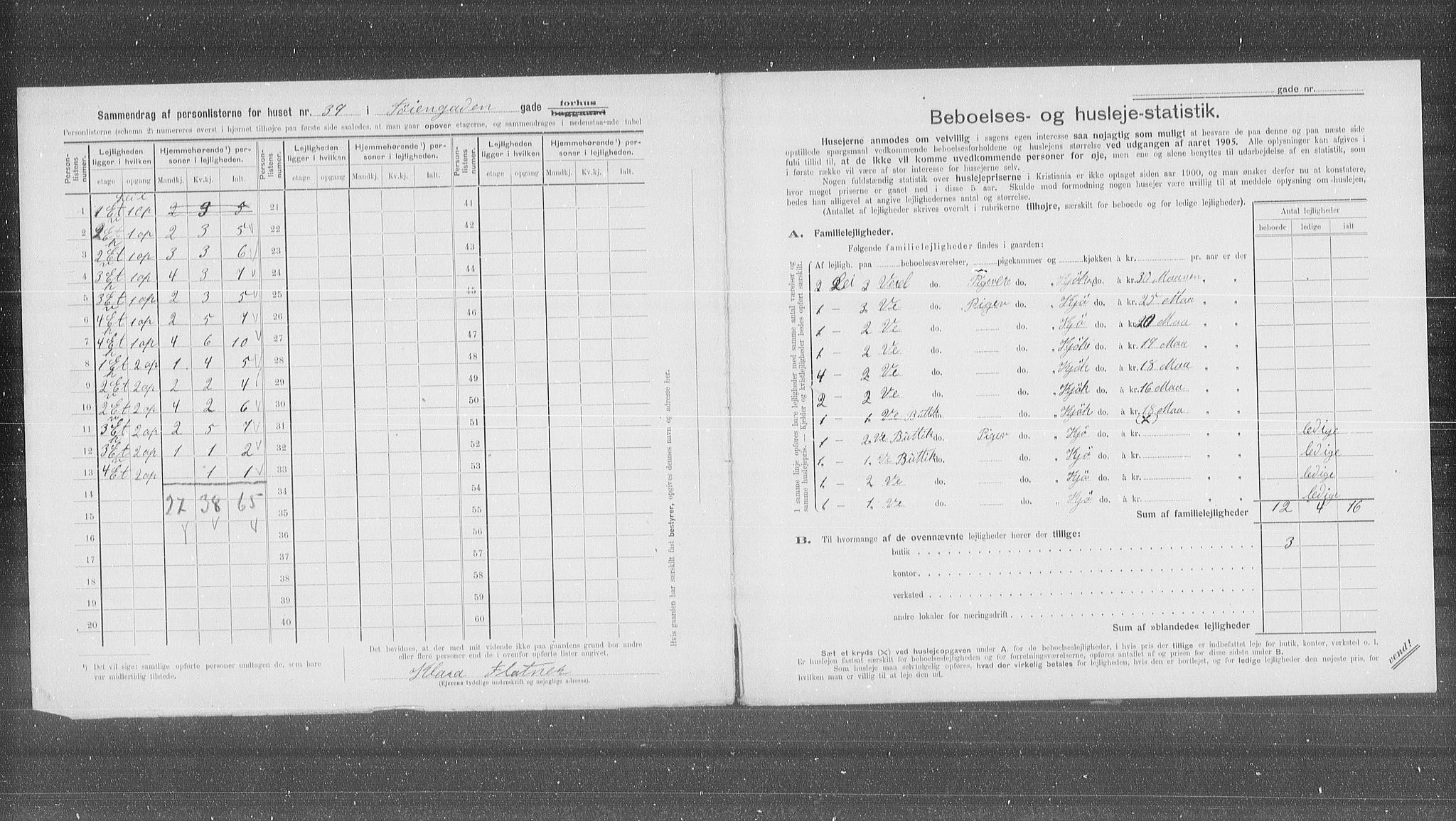 OBA, Kommunal folketelling 31.12.1905 for Kristiania kjøpstad, 1905, s. 61714