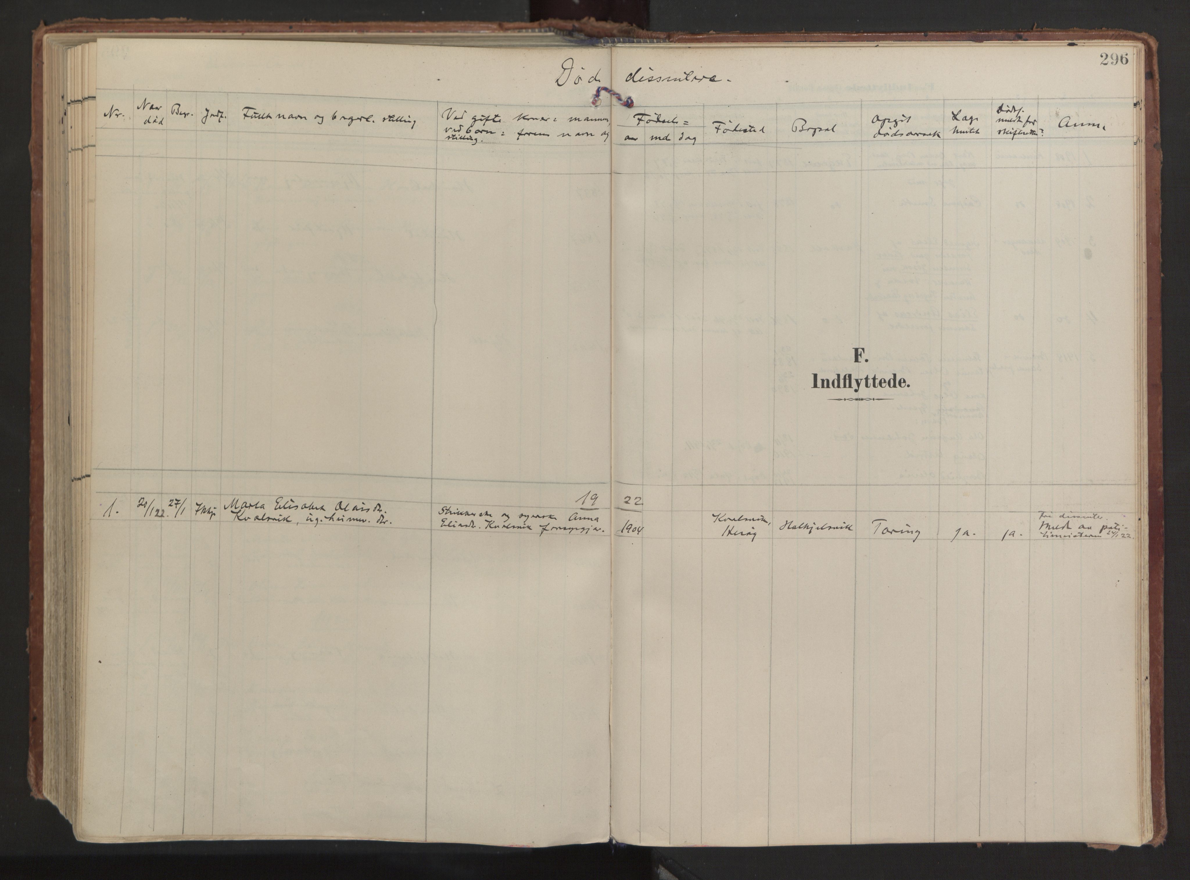 Ministerialprotokoller, klokkerbøker og fødselsregistre - Møre og Romsdal, SAT/A-1454/511/L0144: Ministerialbok nr. 511A11, 1906-1923, s. 296