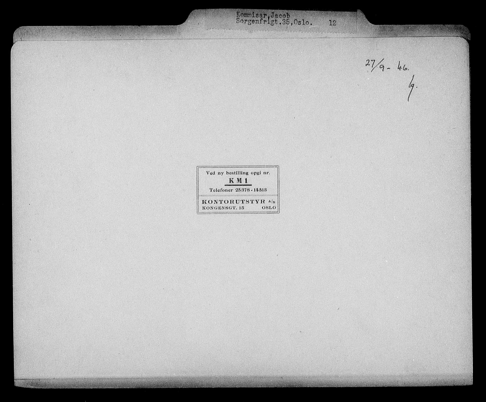 Justisdepartementet, Tilbakeføringskontoret for inndratte formuer, RA/S-1564/H/Hc/Hcc/L0952: --, 1945-1947, s. 277