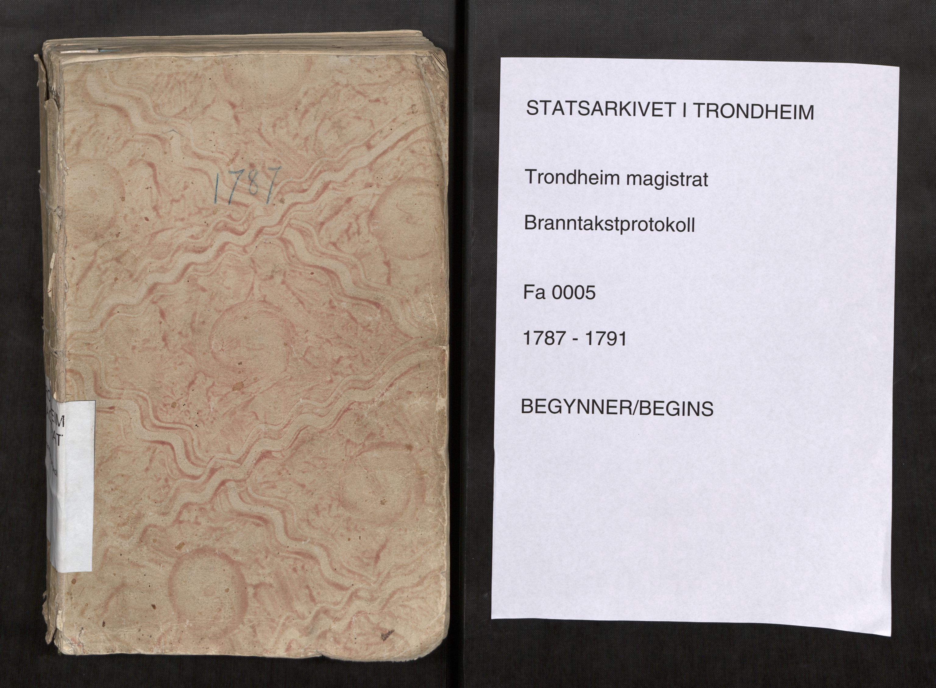 Norges Brannkasse Trondheim magistrat, SAT/A-5590/Fa/L0006: Branntakstprotokoll K8, 1787-1795